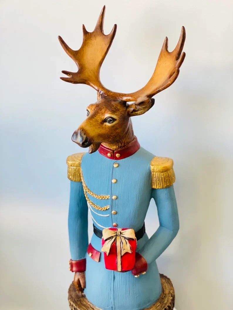Christmas Welcoming Deer Statue - Image 5