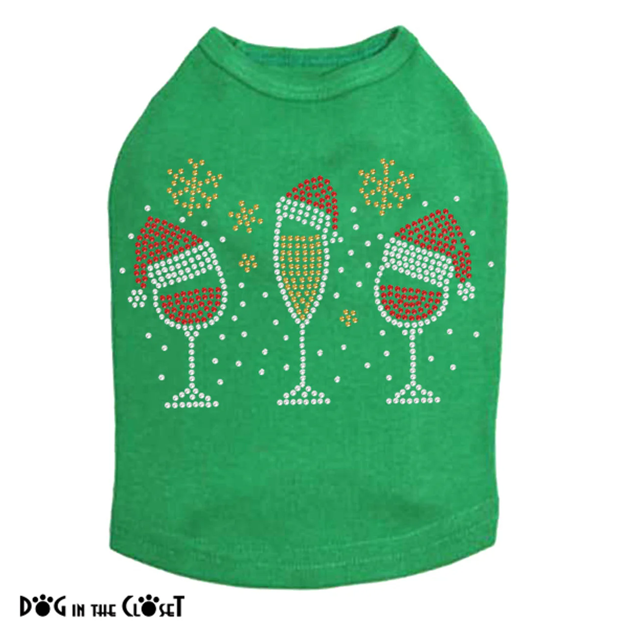 Christmas Wine Glasses - Dog Tank - Image 3