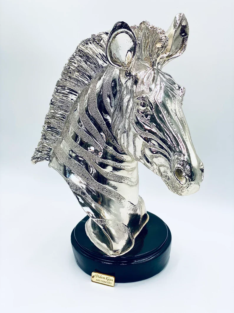 Chrome Plated Zebra Statue - Image 4