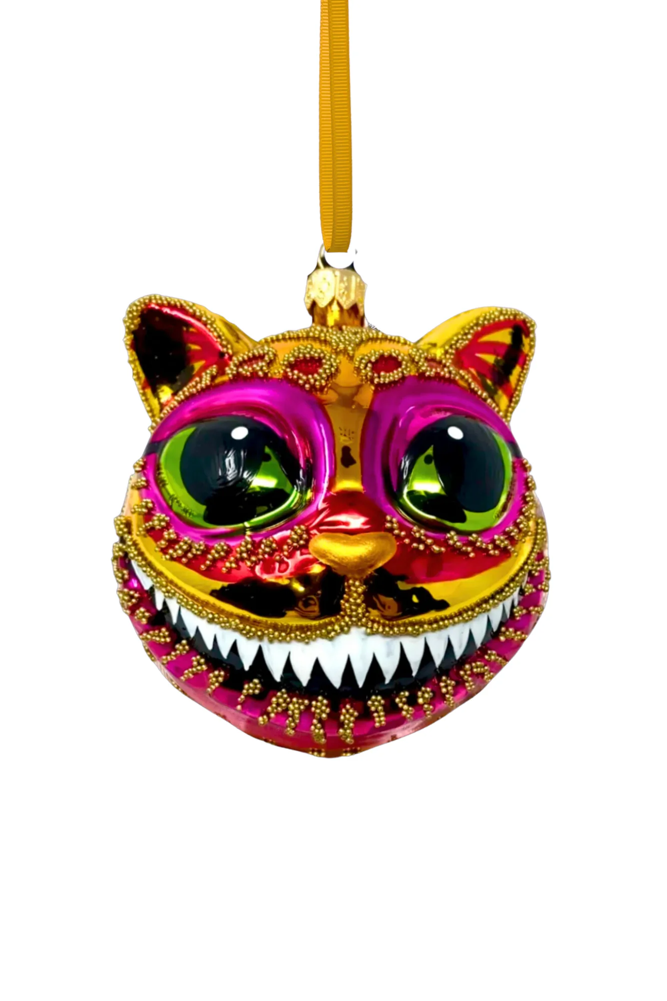 Citrine Cheshire Cat Glass Ornament - Image 3