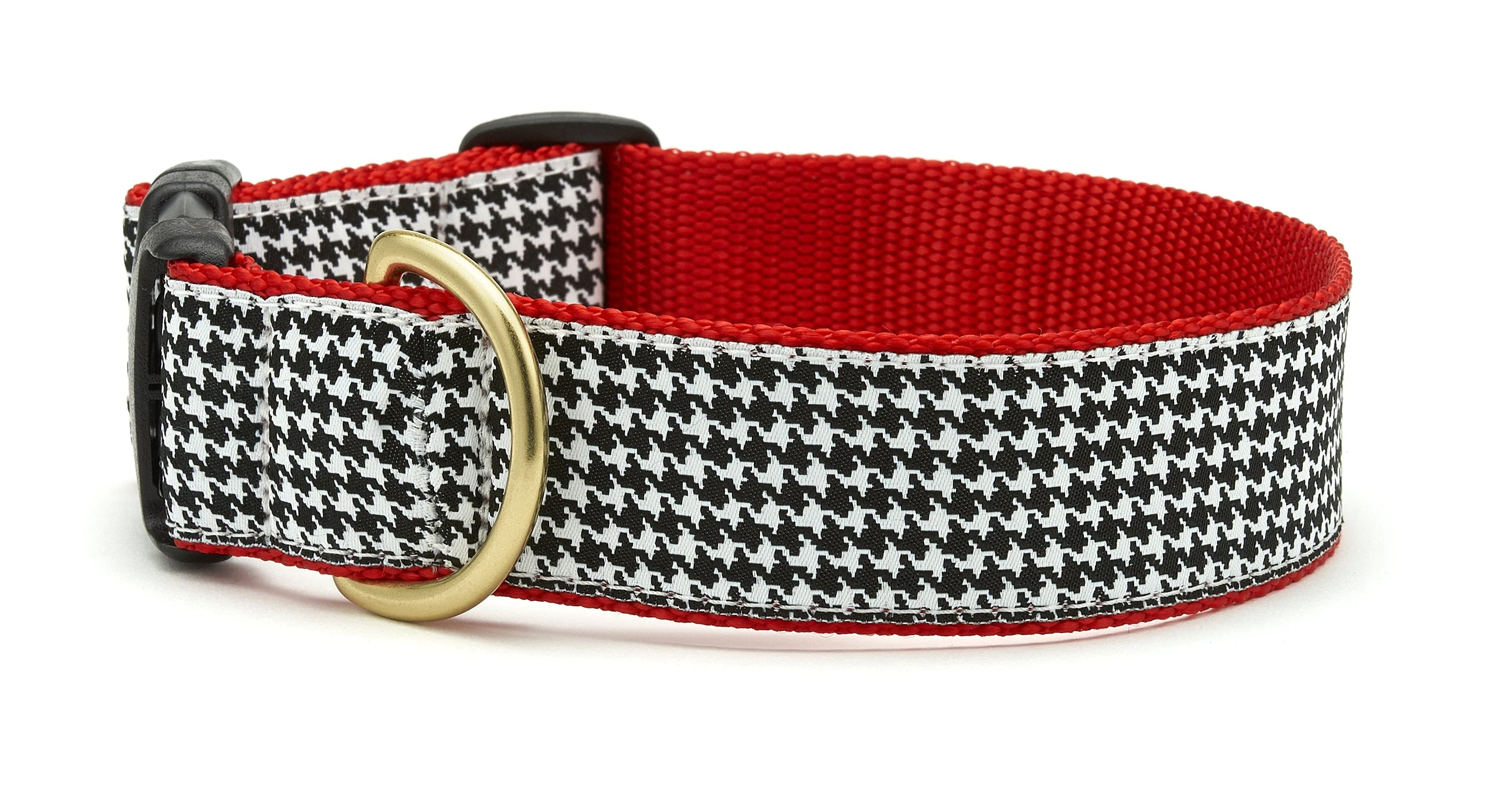 Up Country Classic Black Houndstooth Extra Wide 1.5" Dog Collar