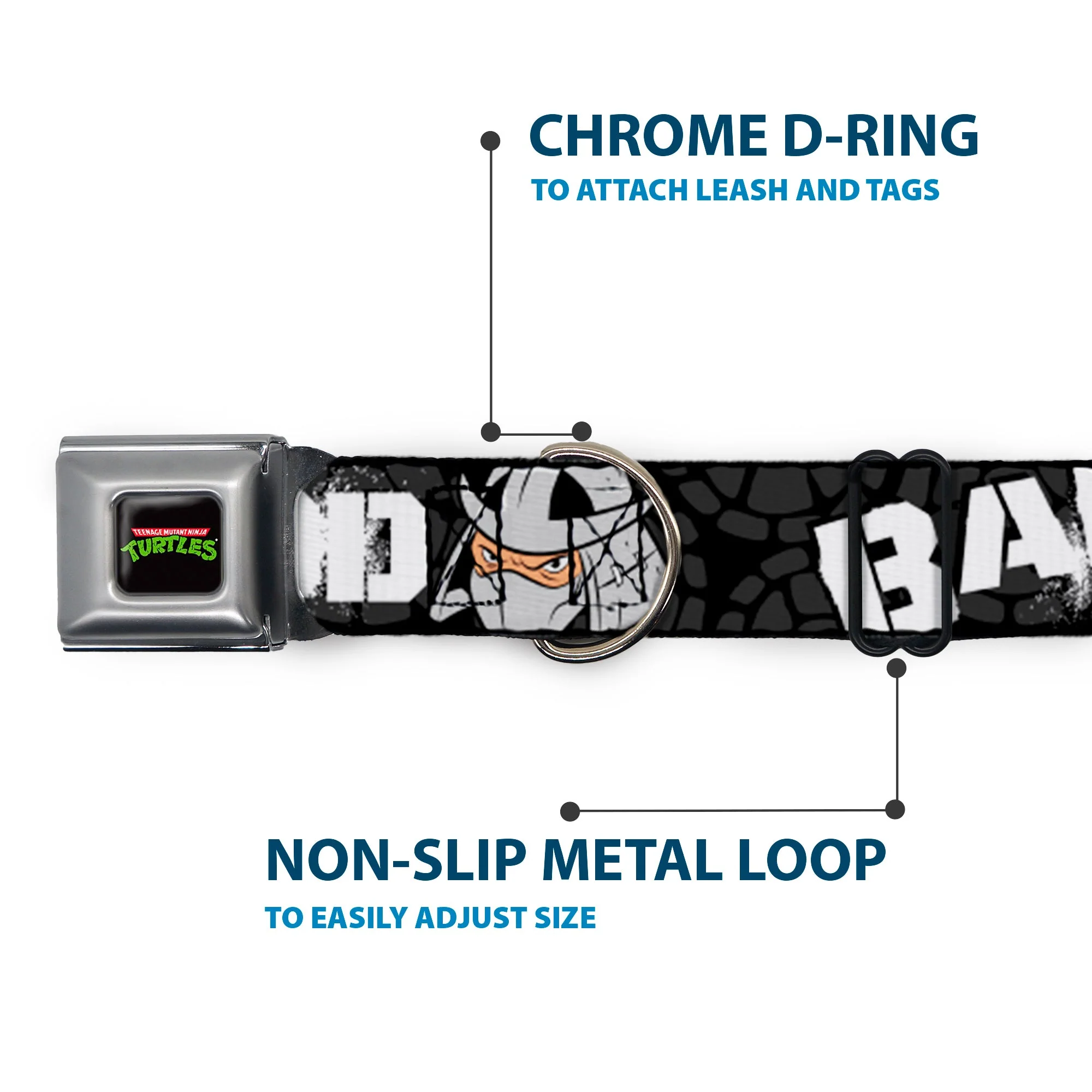 Classic TEENAGE MUTANT NINJA TURTLES Logo Seatbelt Buckle Collar - Shredder Poses BAD NEVER LOOKED THIS GOOD - Image 5