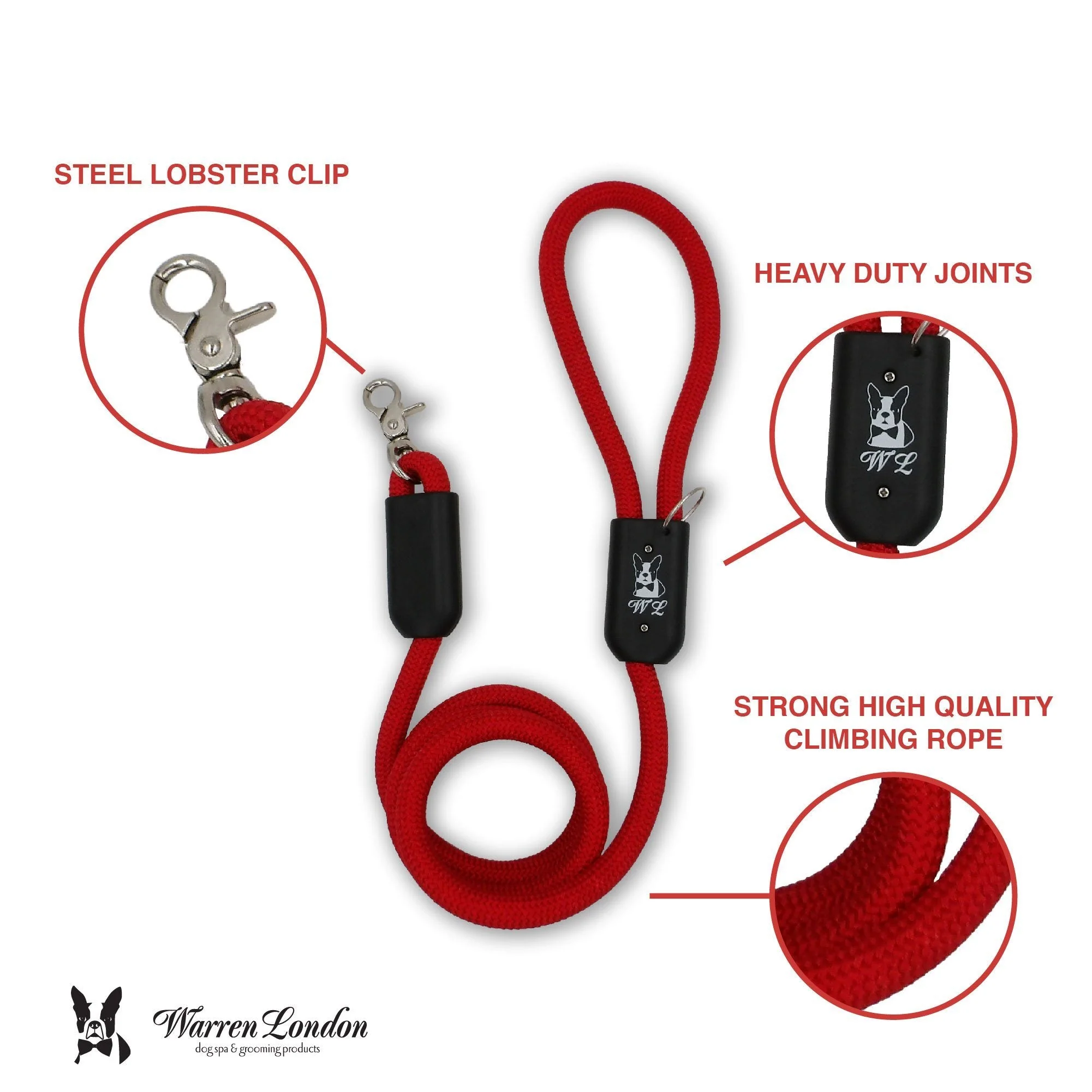Climbing Rope Dog Leash - Red - Image 4