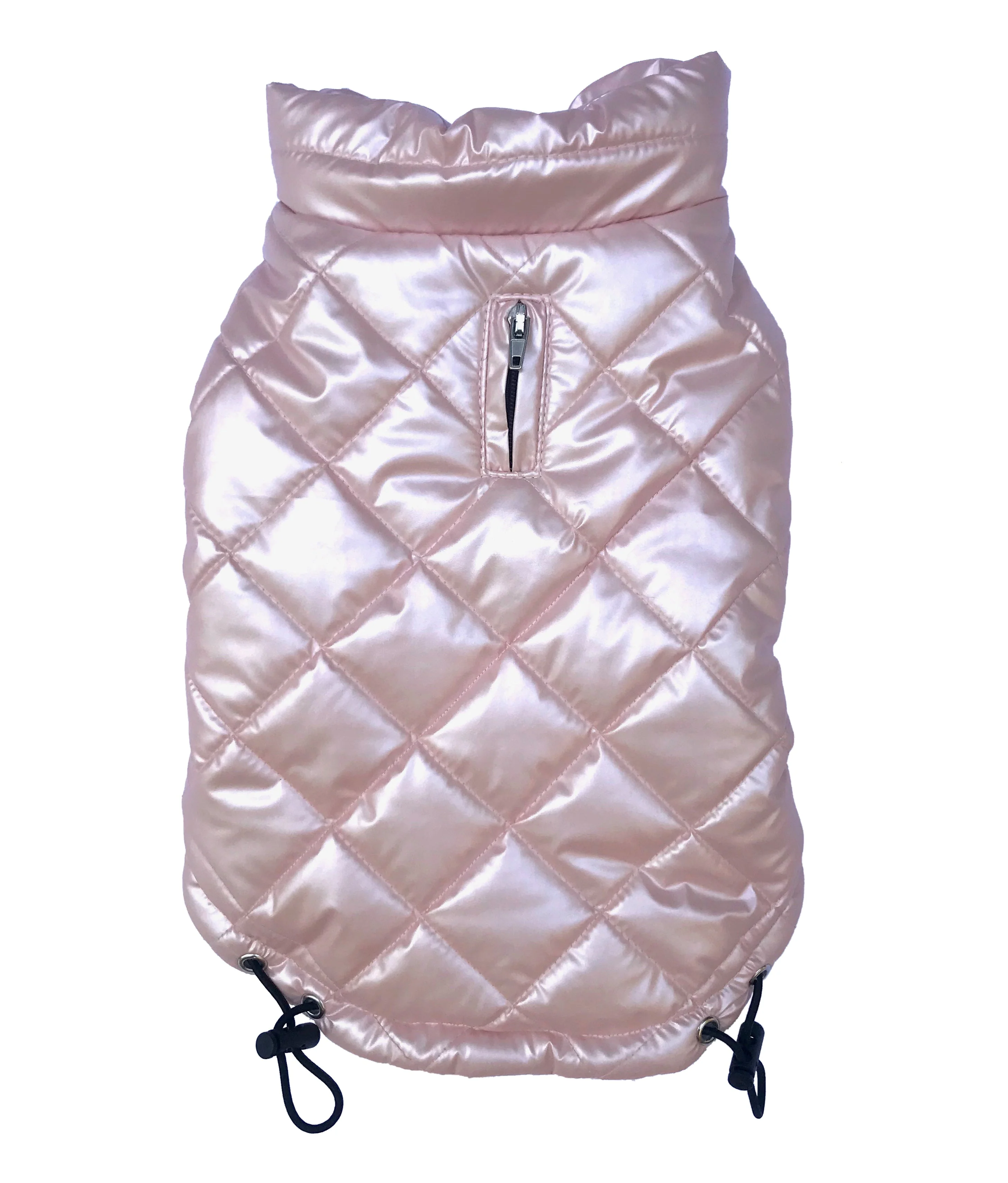 Coco Puffer Diamond Quilted Coat, Pearl PInk - Image 3