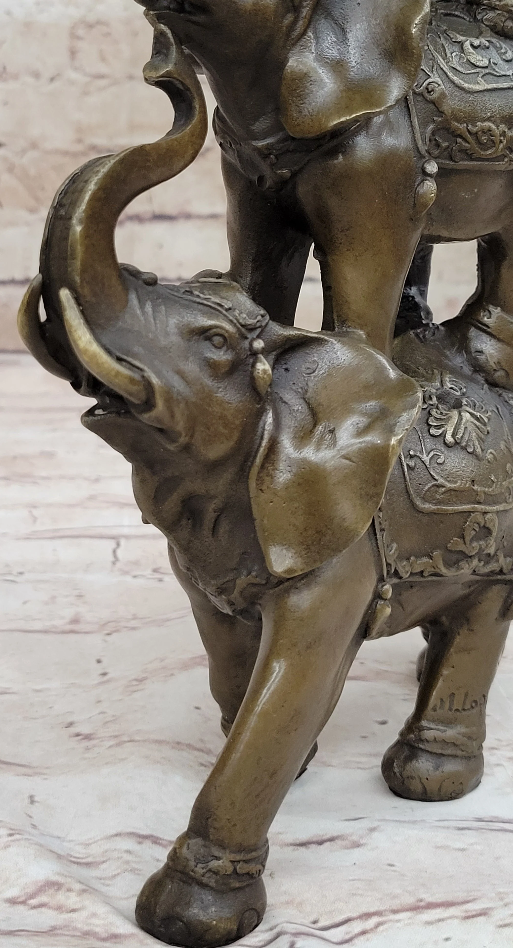 Collectible Bronze Elephant Safari Statue Art Figure Figurine Animal Hot Cast - Image 7