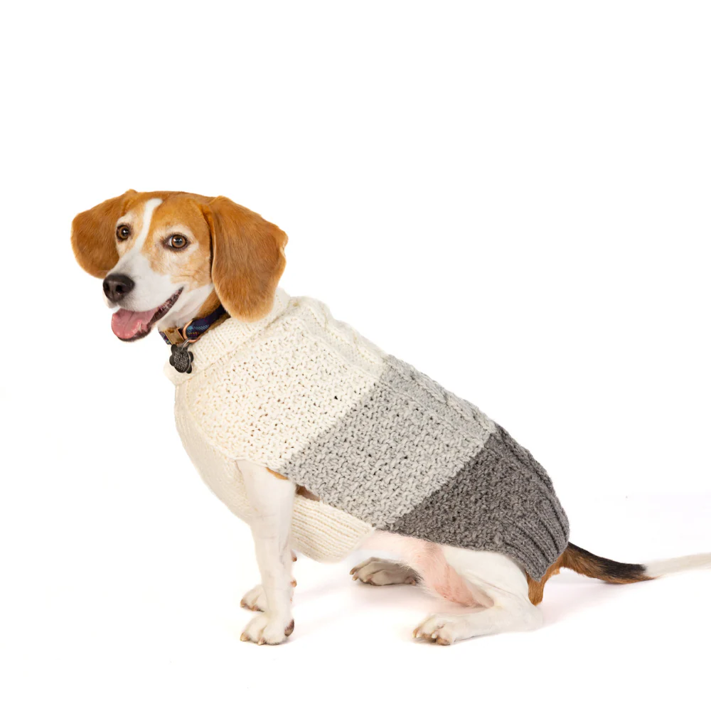 Color Block Cable Dog Sweater - Image 3