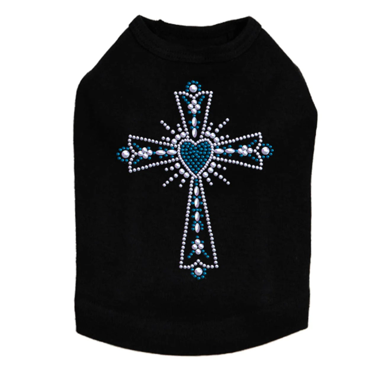 Cross (Silver & Blue) - Dog Tank - Image 4