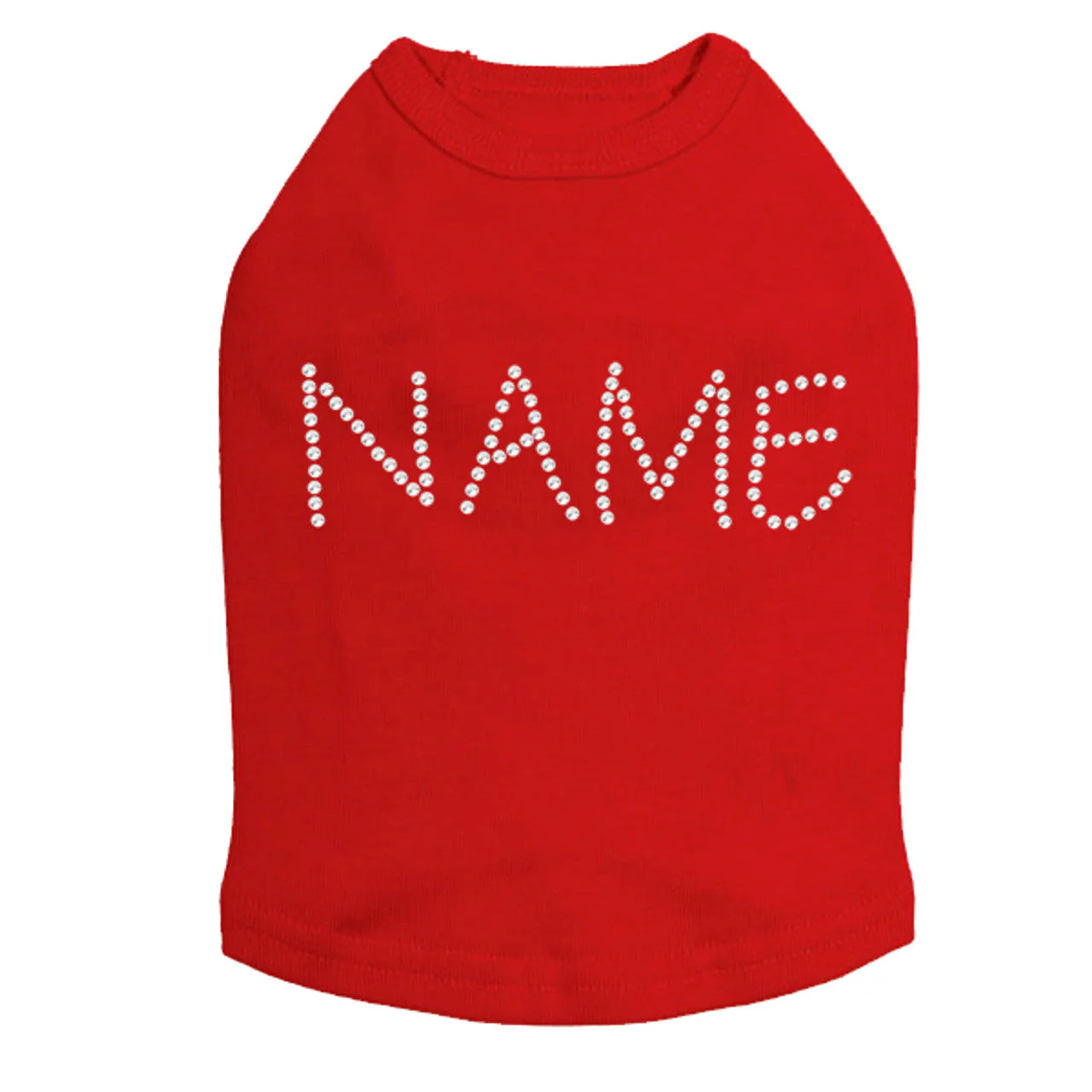 Custom Name or Phrase - Clear Rhinestones - Dog Tank - Image 4