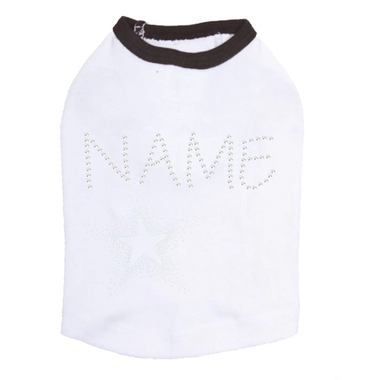 Custom Name or Phrase - Clear Rhinestones - Dog Tank - Image 5