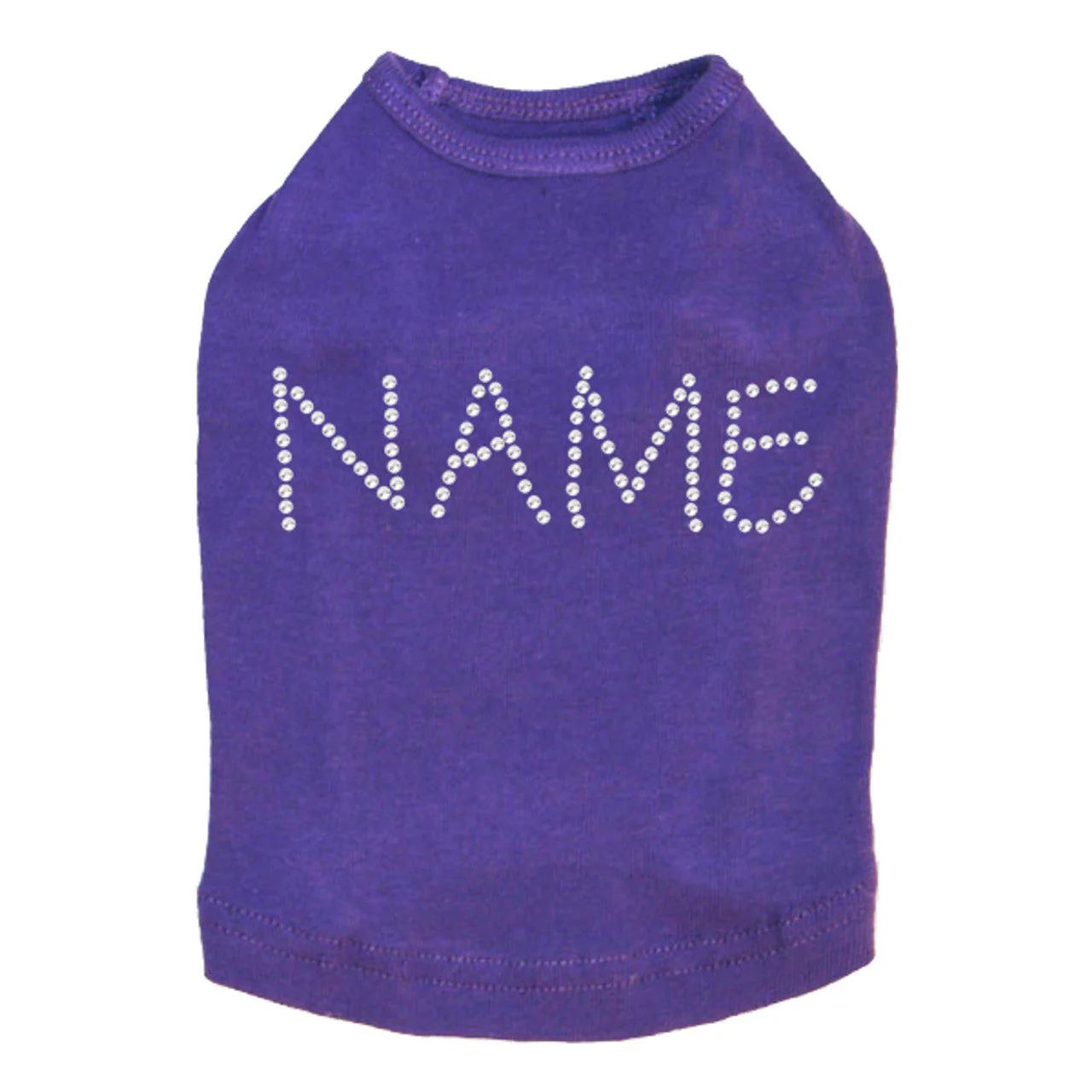 Custom Name or Phrase - Clear Rhinestones - Dog Tank - Image 7