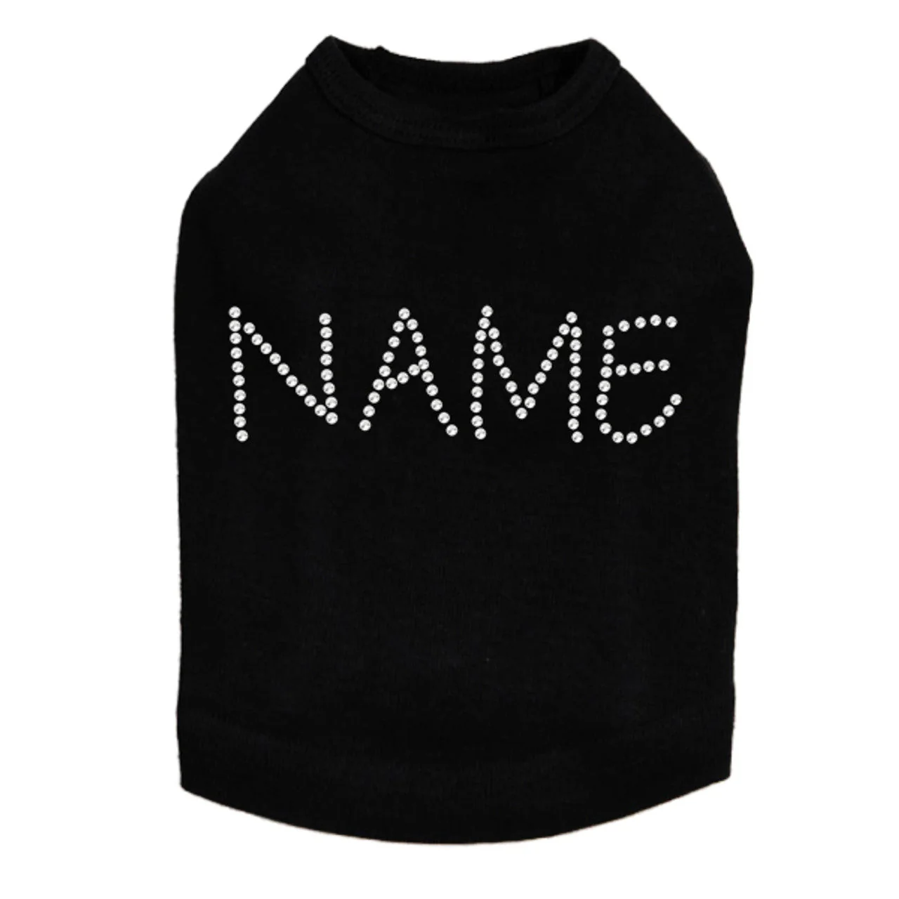 Custom Name or Phrase - Clear Rhinestones - Dog Tank - Image 8