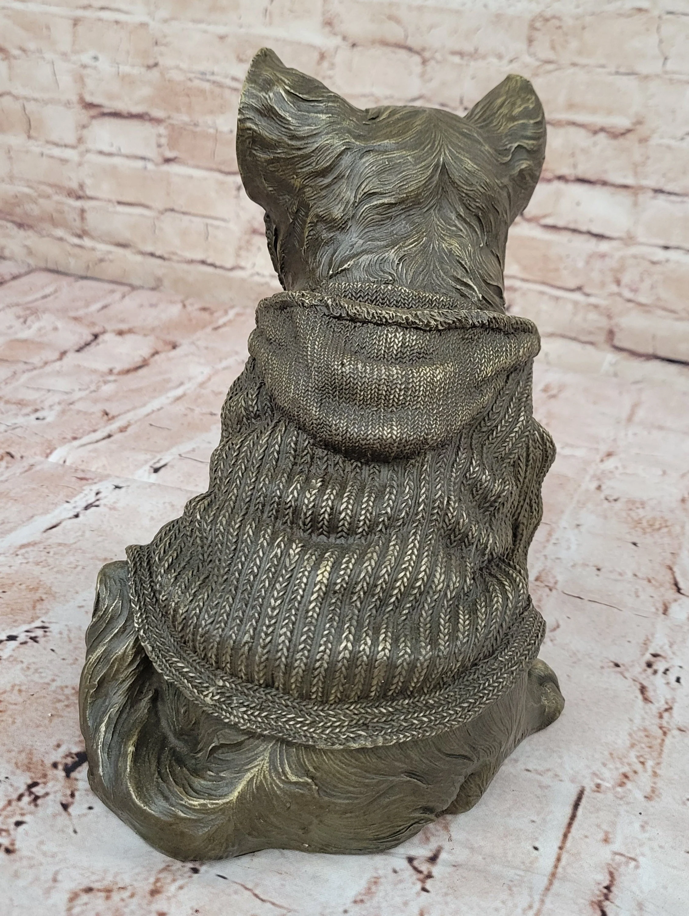 Cute Chihuahua Dog in Hooded Sweater Bronze Sculpture Figurine Statue Hot Cast - Image 7