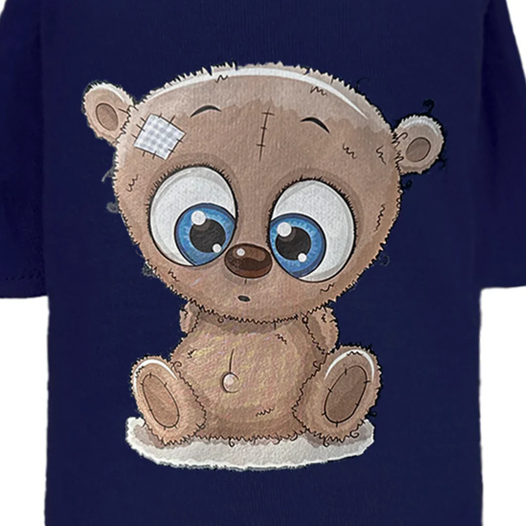Hello Doggie Cutie Dog Tee Collection Navy Teddy Bear Dog T - Shirt - Image 3