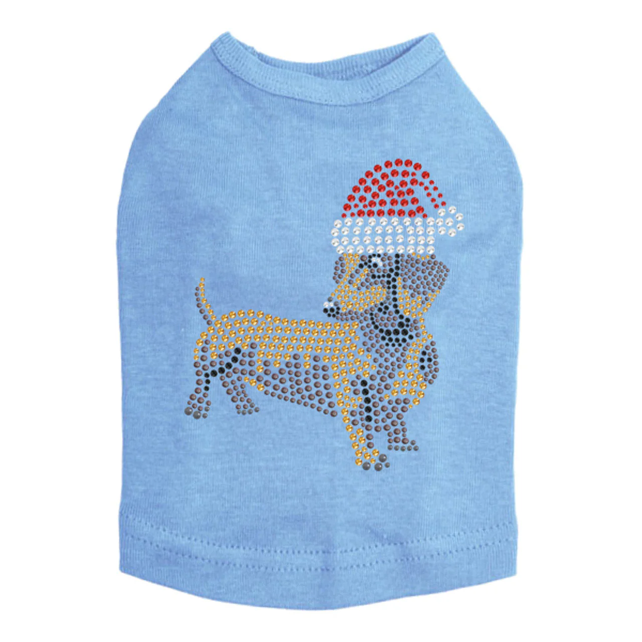 Dachshund  2 with Santa Hat - Dog Tank - Image 11