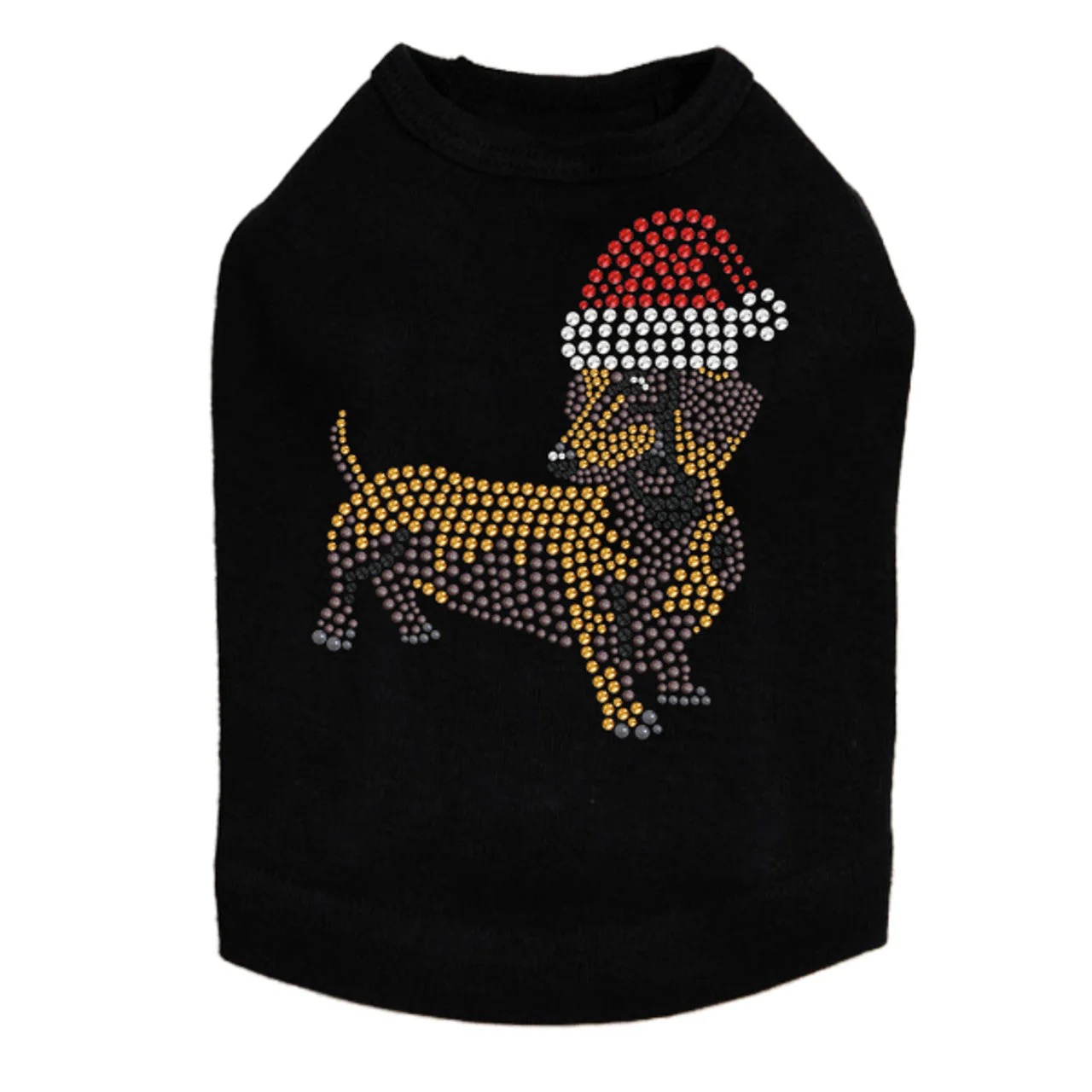 Dachshund  2 with Santa Hat - Dog Tank - Image 3