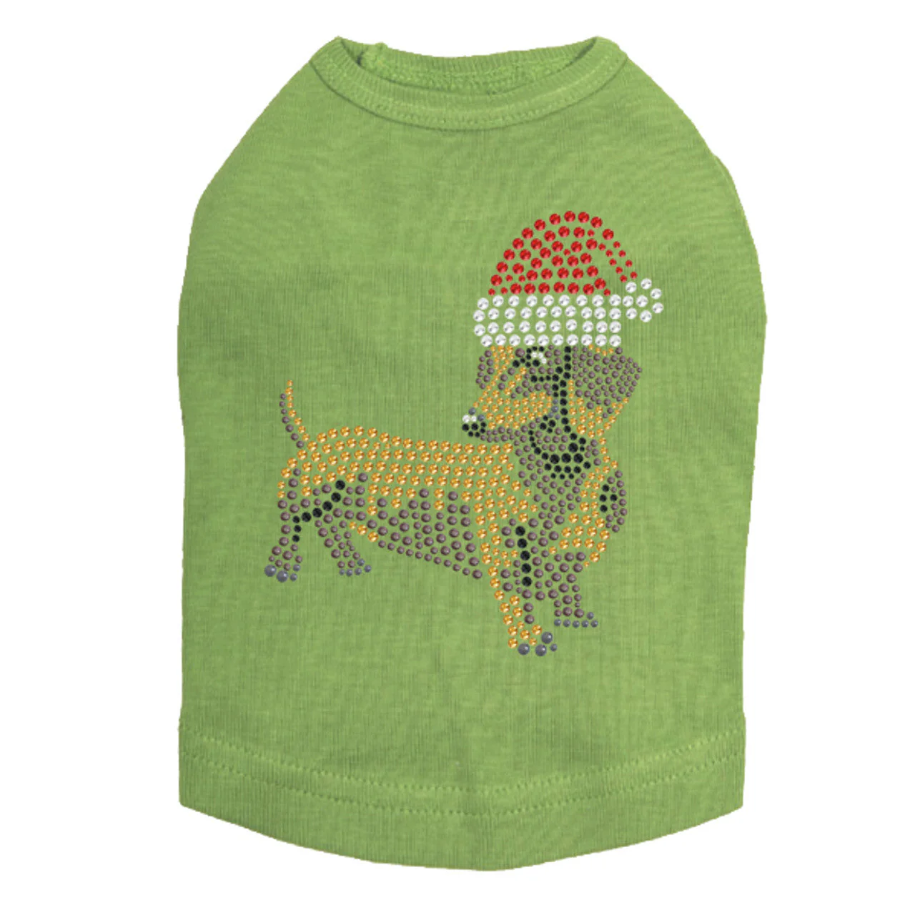 Dachshund  2 with Santa Hat - Dog Tank - Image 8