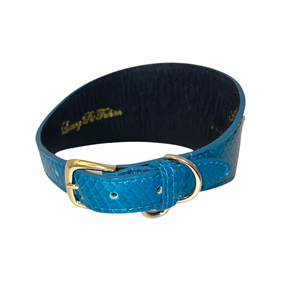 Dark Turquoise Snake with our 3 Custom Swarovski Crystal Rivets - Image 3