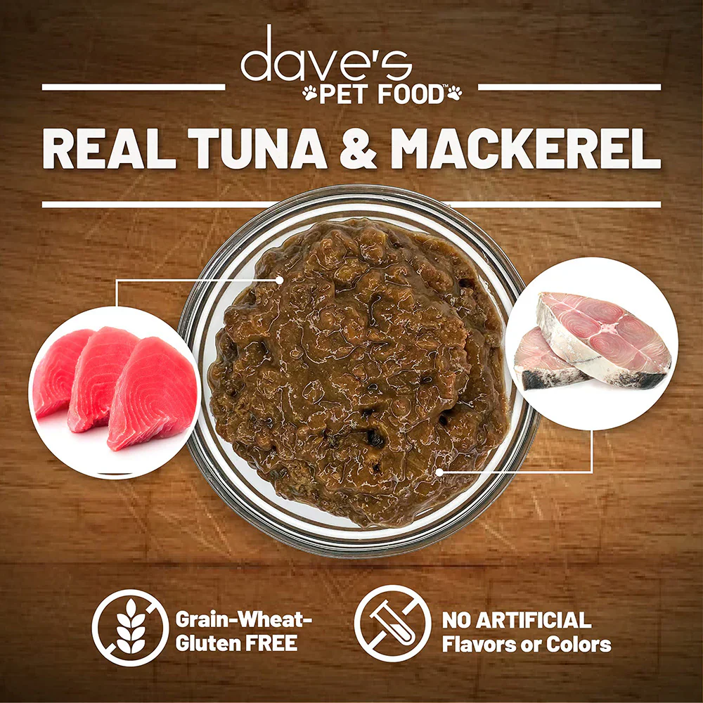 Daves Naturally Healthy Grain Free Grilled Tuna & Mackerel Dinner In Gravy Wet Cat Food (5.5oz) - Image 2