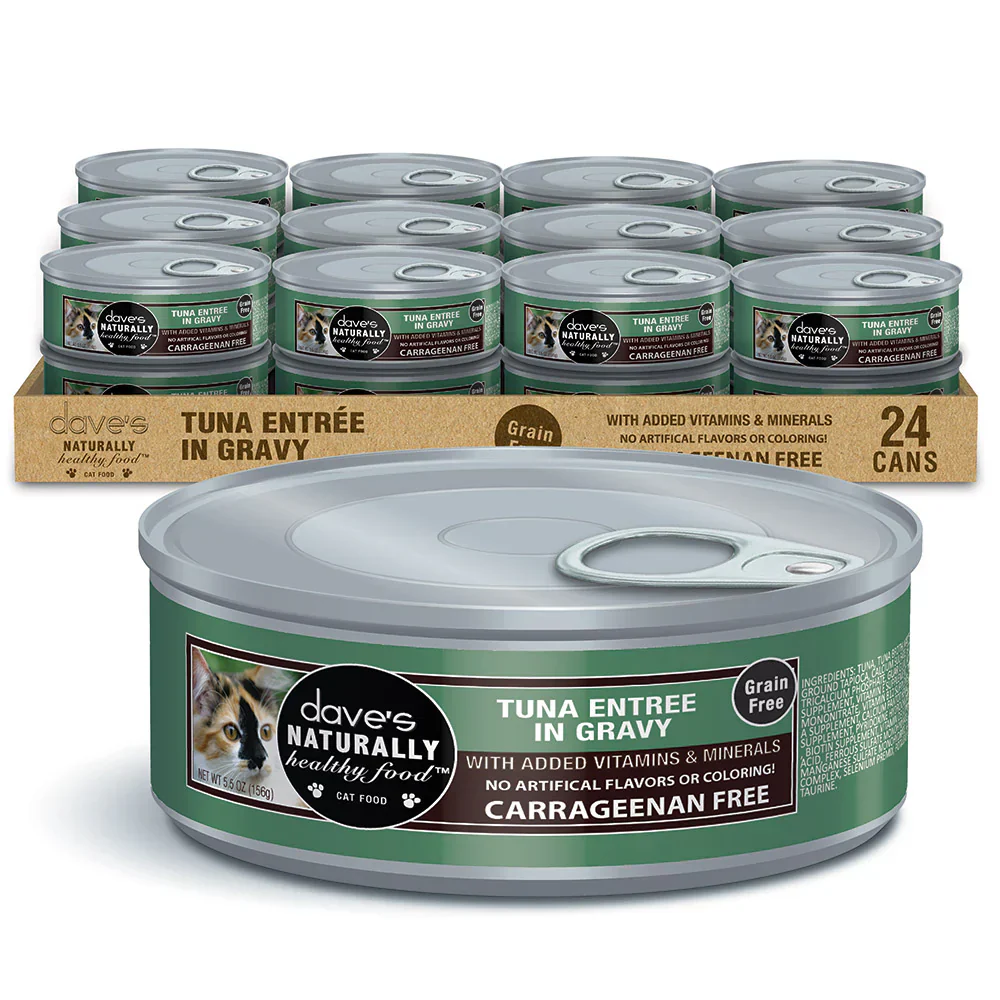 Daves Naturally Healthy Grain Free Tuna Entrée in Gravy Wet Cat Food (5.5oz)