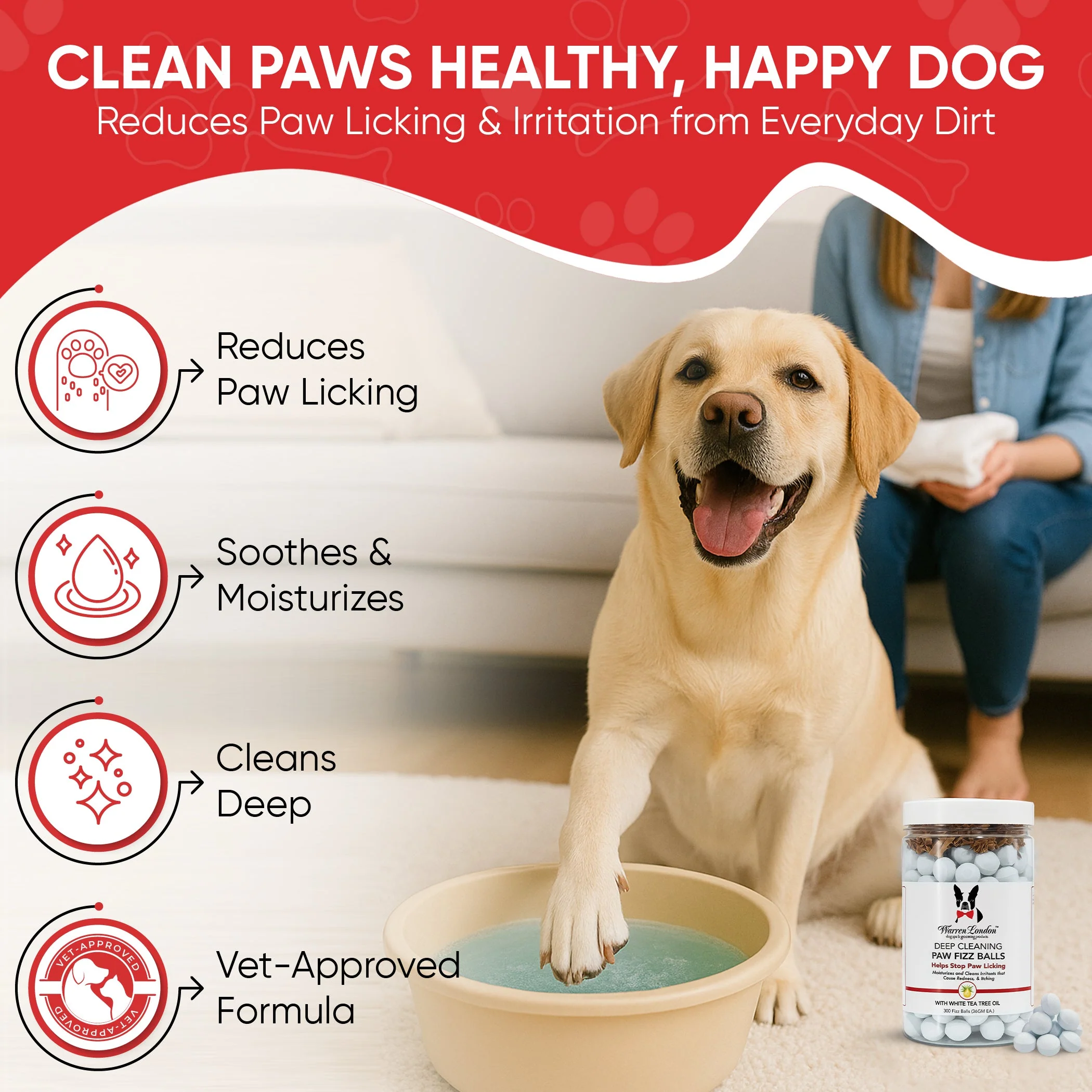 Deep Cleaning Paw Fizz Tablets - Paw Soak Helps Eliminate Paw Licking - Image 7