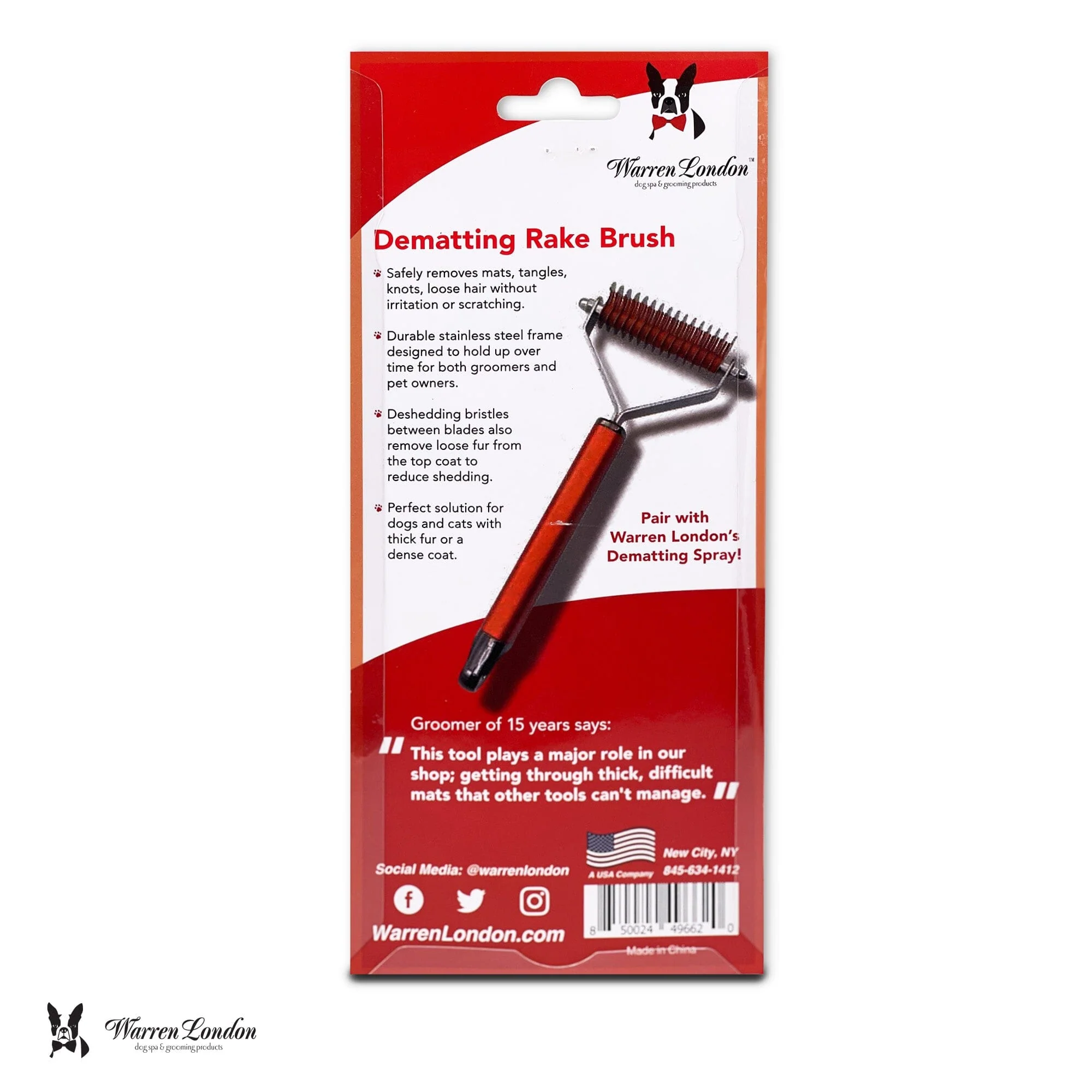 Dematting Rake Brush for Dogs and Cats - Image 7