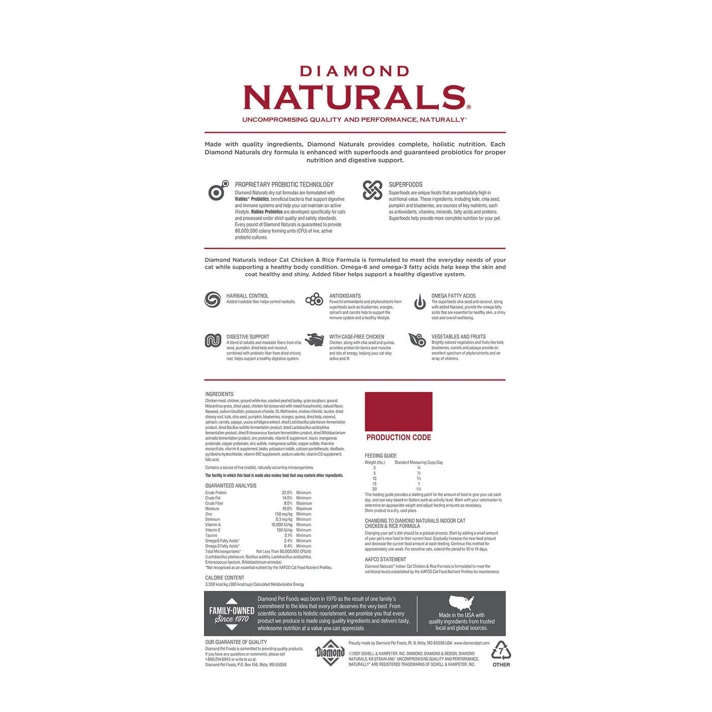 Diamond Naturals Indoor Chicken and Rice Dry Cat Food - Image 2