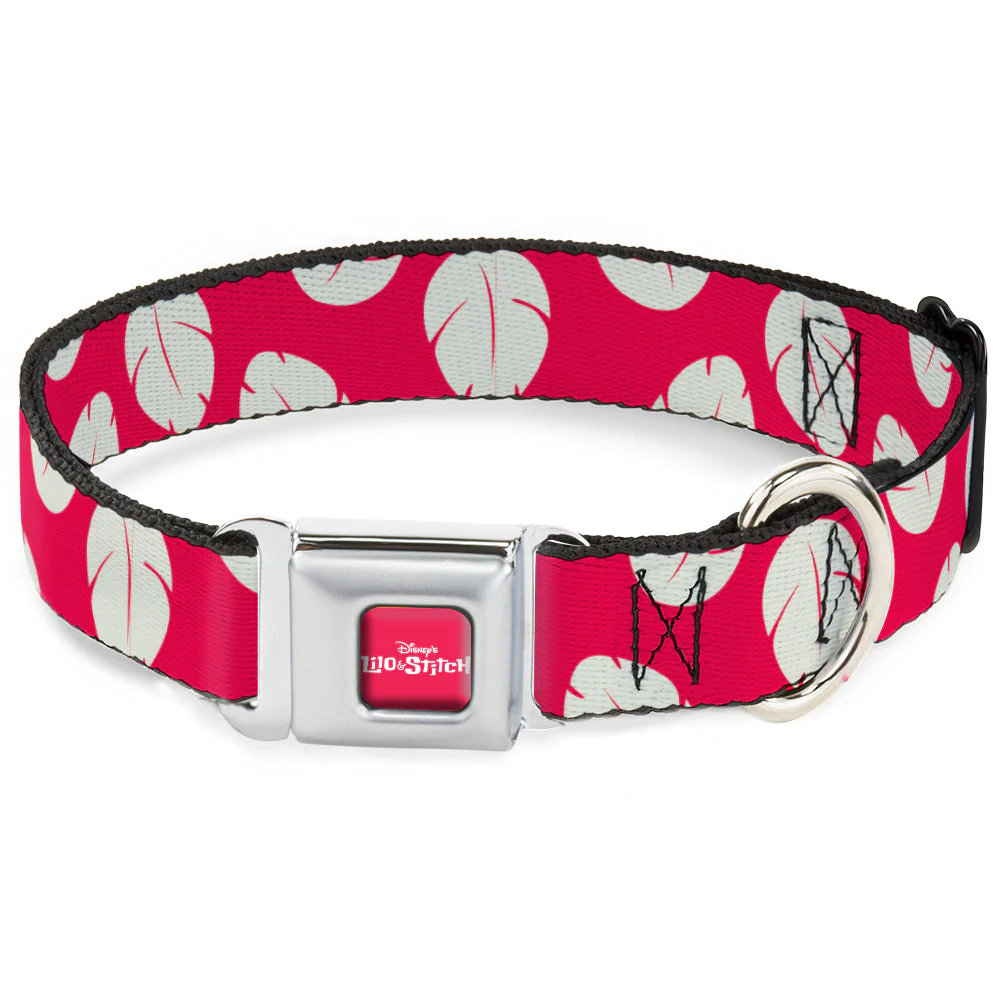 Disneys LILO & STITCH Title Logo Full Color Red/White Seatbelt Buckle Collar - Lilo & Stitch Bounding Lilo Dress Leaves Red/Ivory