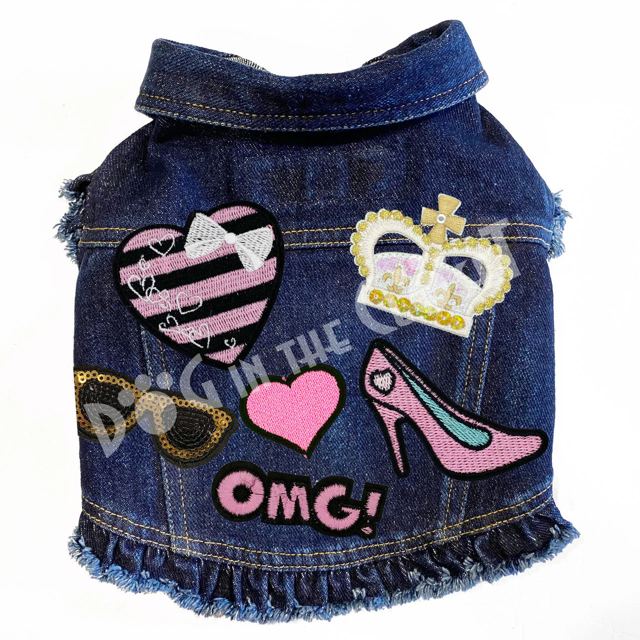 Diva Princess Denim Dog Jacket - Image 2