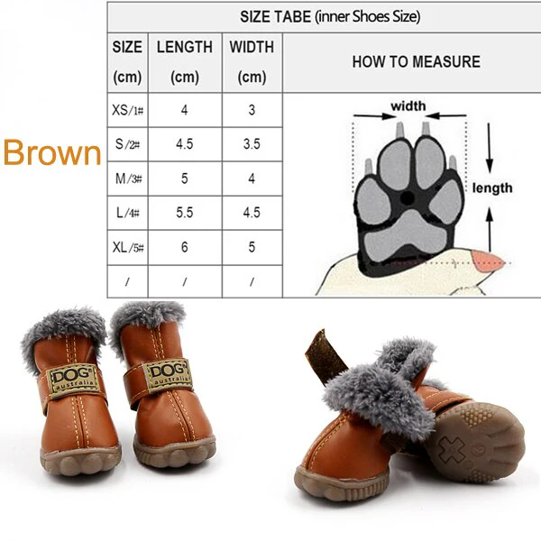 Dog Australia Waterproof Fleece-Lined Warm Dog Snow Boots - Image 8