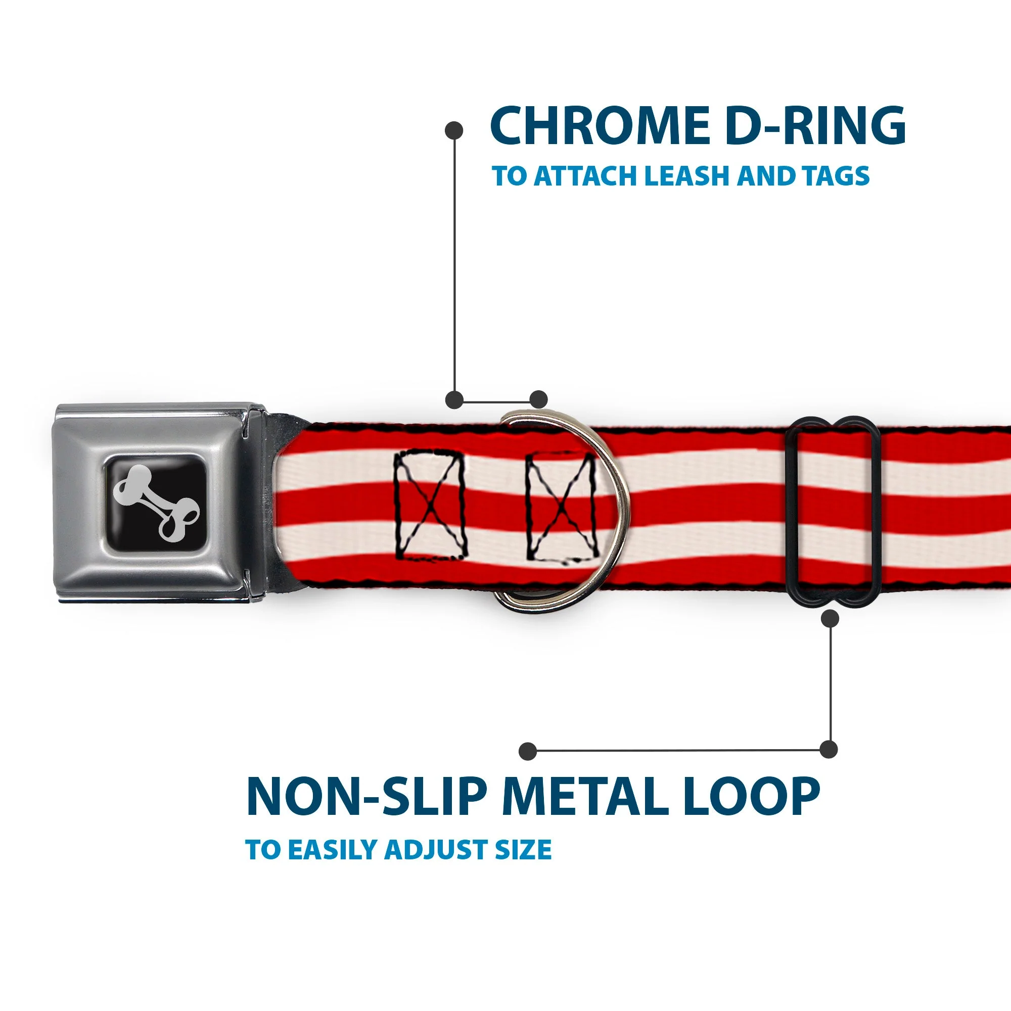 Dog Bone Seatbelt Buckle Collar - Bacon Stripe - Image 5