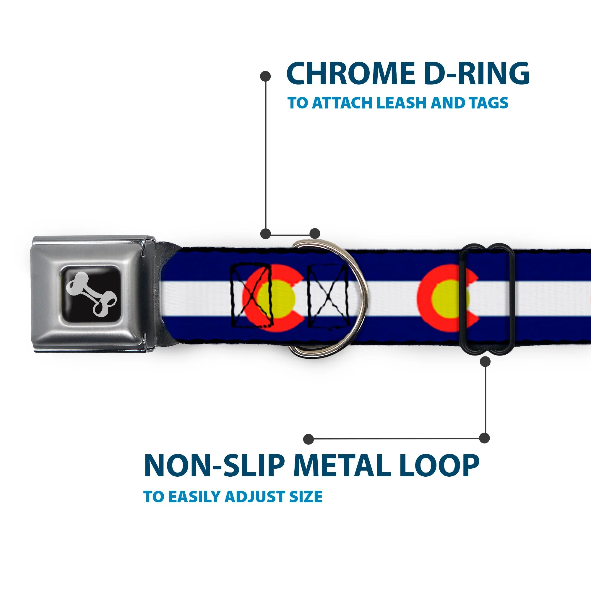 Dog Bone Seatbelt Buckle Collar - Colorado Flags2 Repeat - Image 5