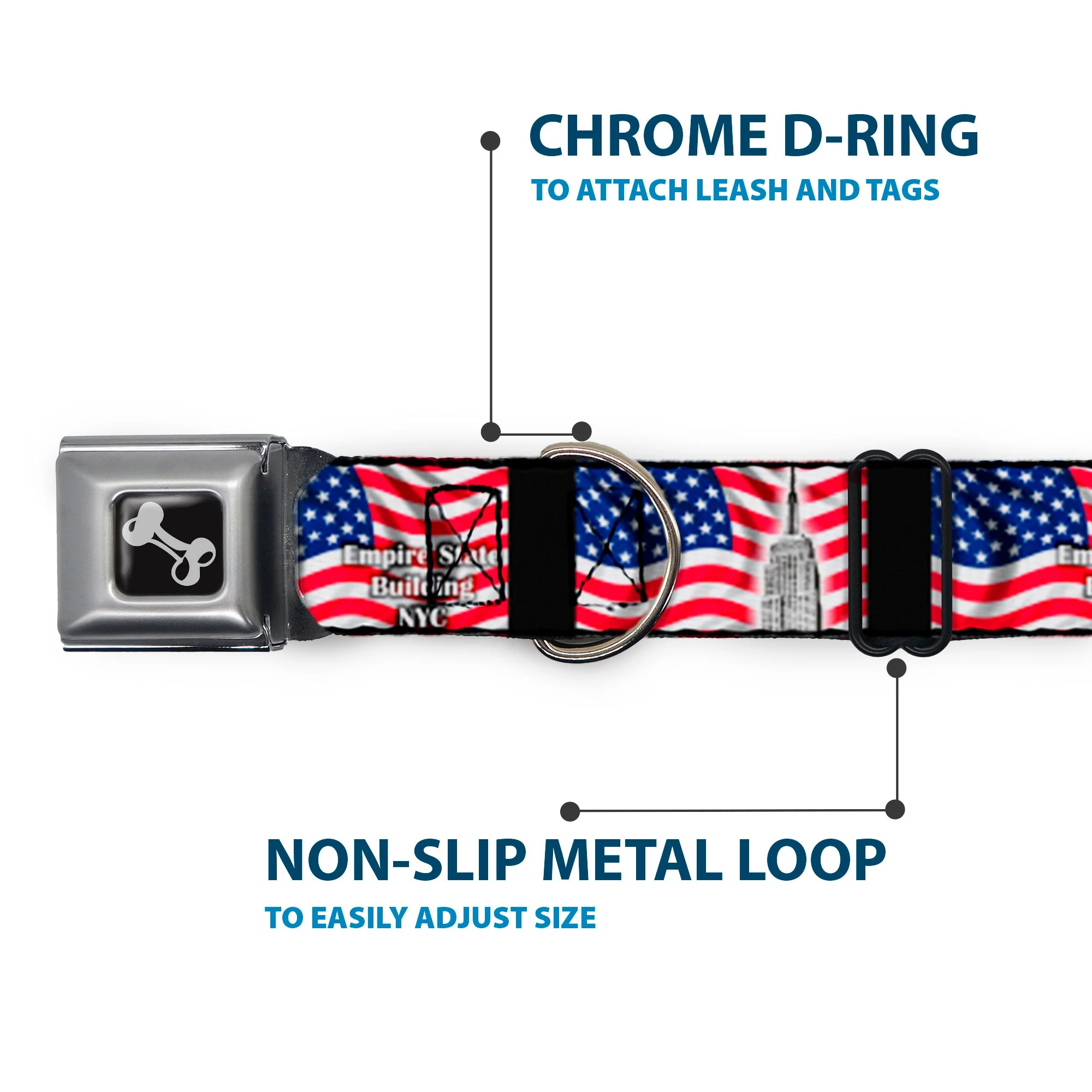 Dog Bone Seatbelt Buckle Collar - Empire State Building NYC - Image 5