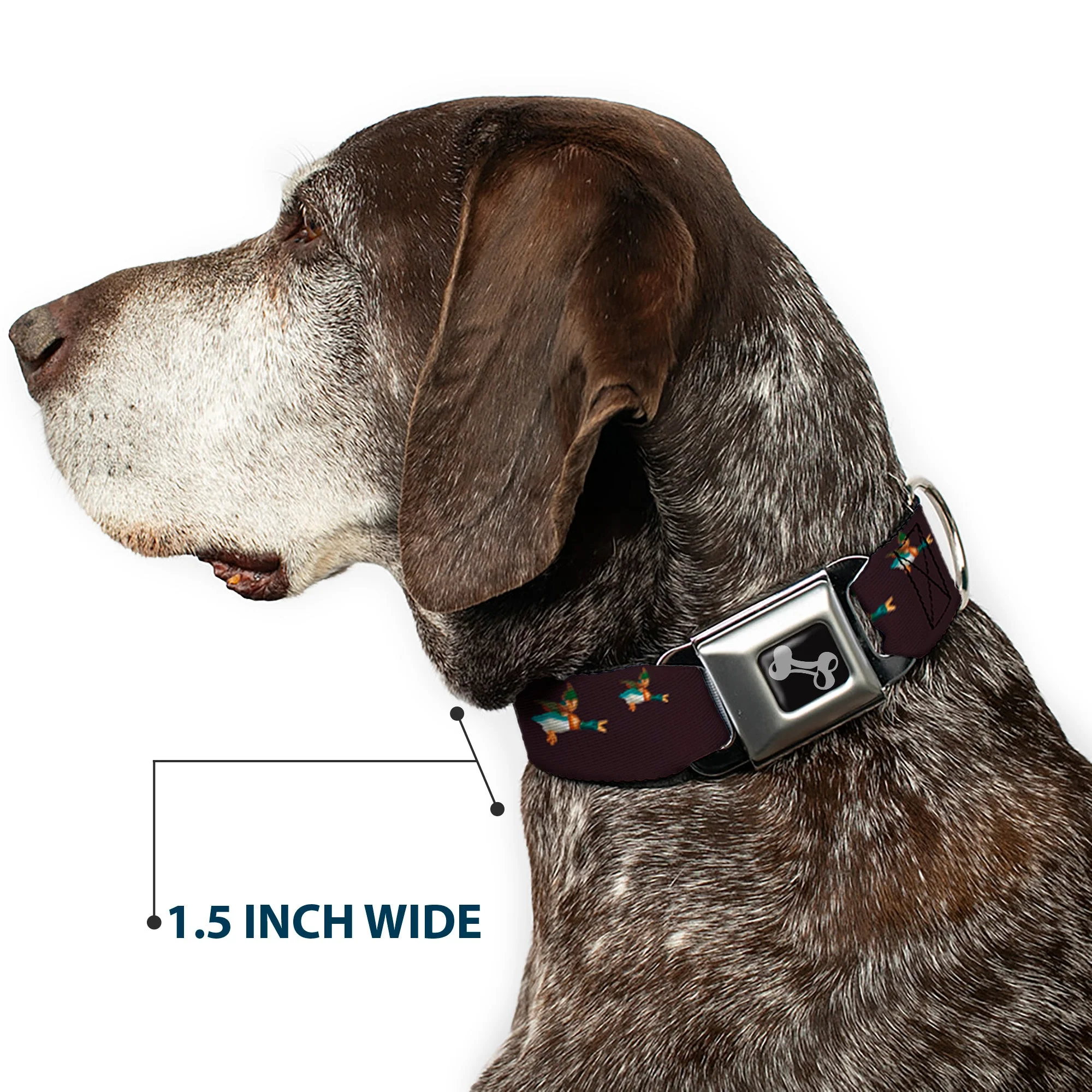 Dog Bone Seatbelt Buckle Collar - Flying Mallards Burgundy - Image 7