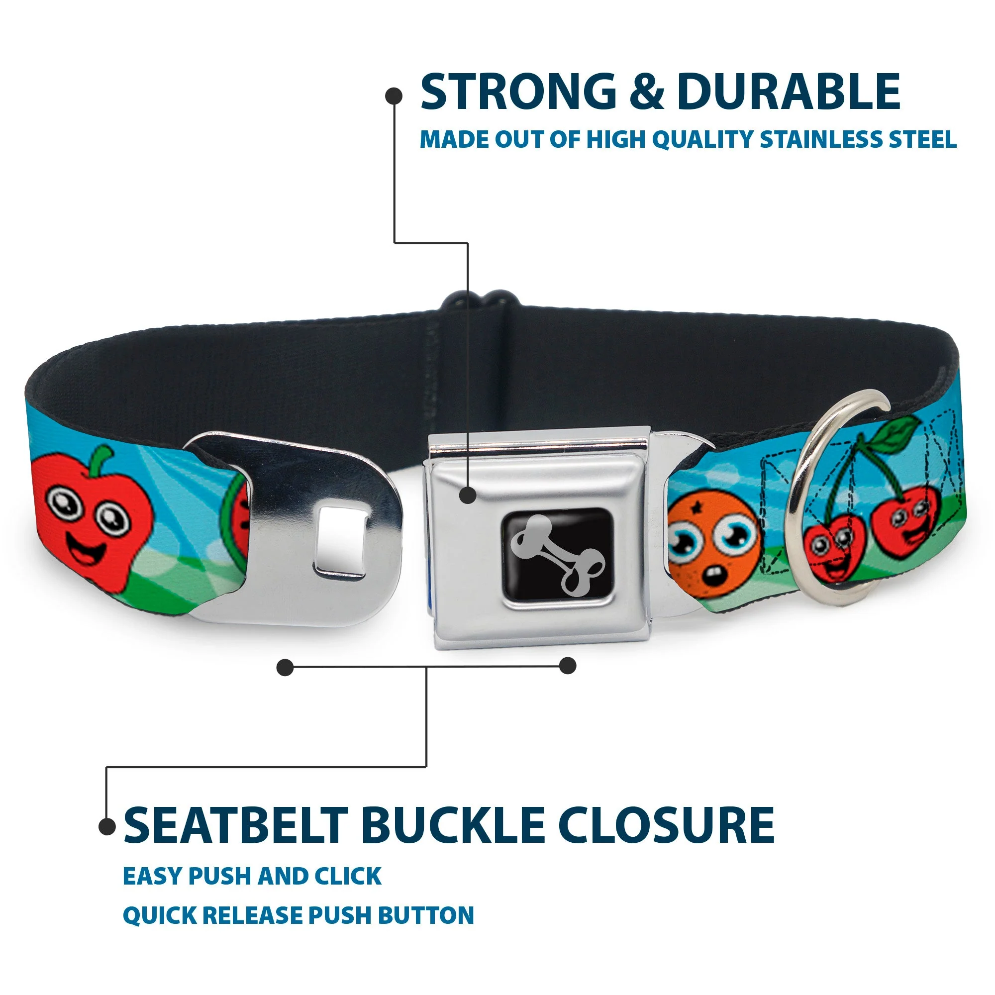 Dog Bone Seatbelt Buckle Collar - Fruit Cartoon2 - Image 4