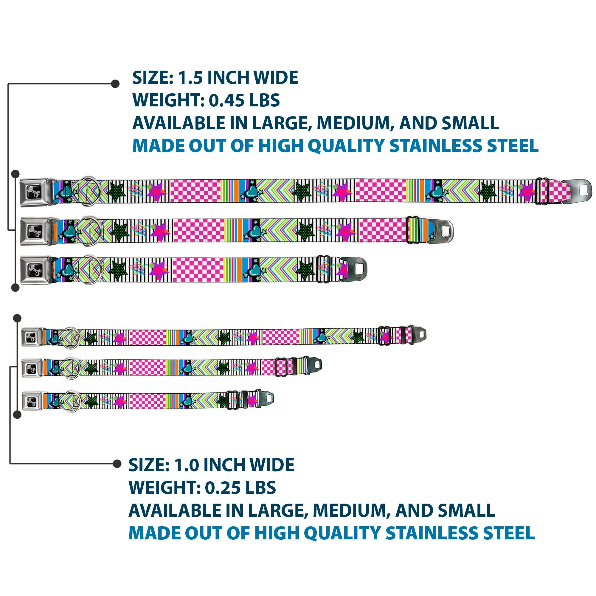 Dog Bone Seatbelt Buckle Collar - Icons & Patterns 2 - Image 3