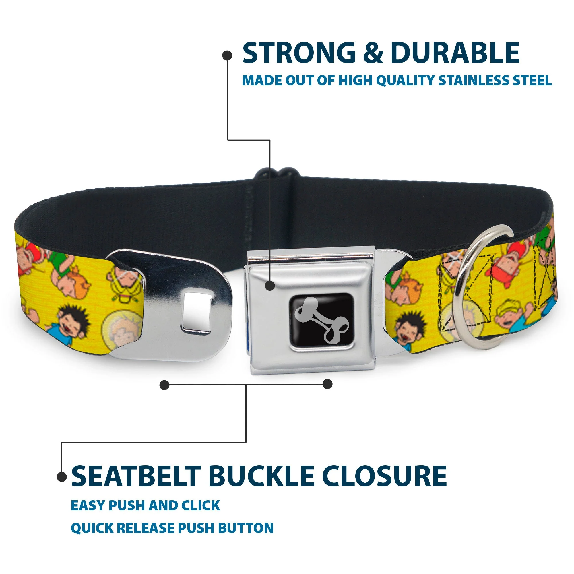 Dog Bone Seatbelt Buckle Collar - Kid's in the Hood - Image 4