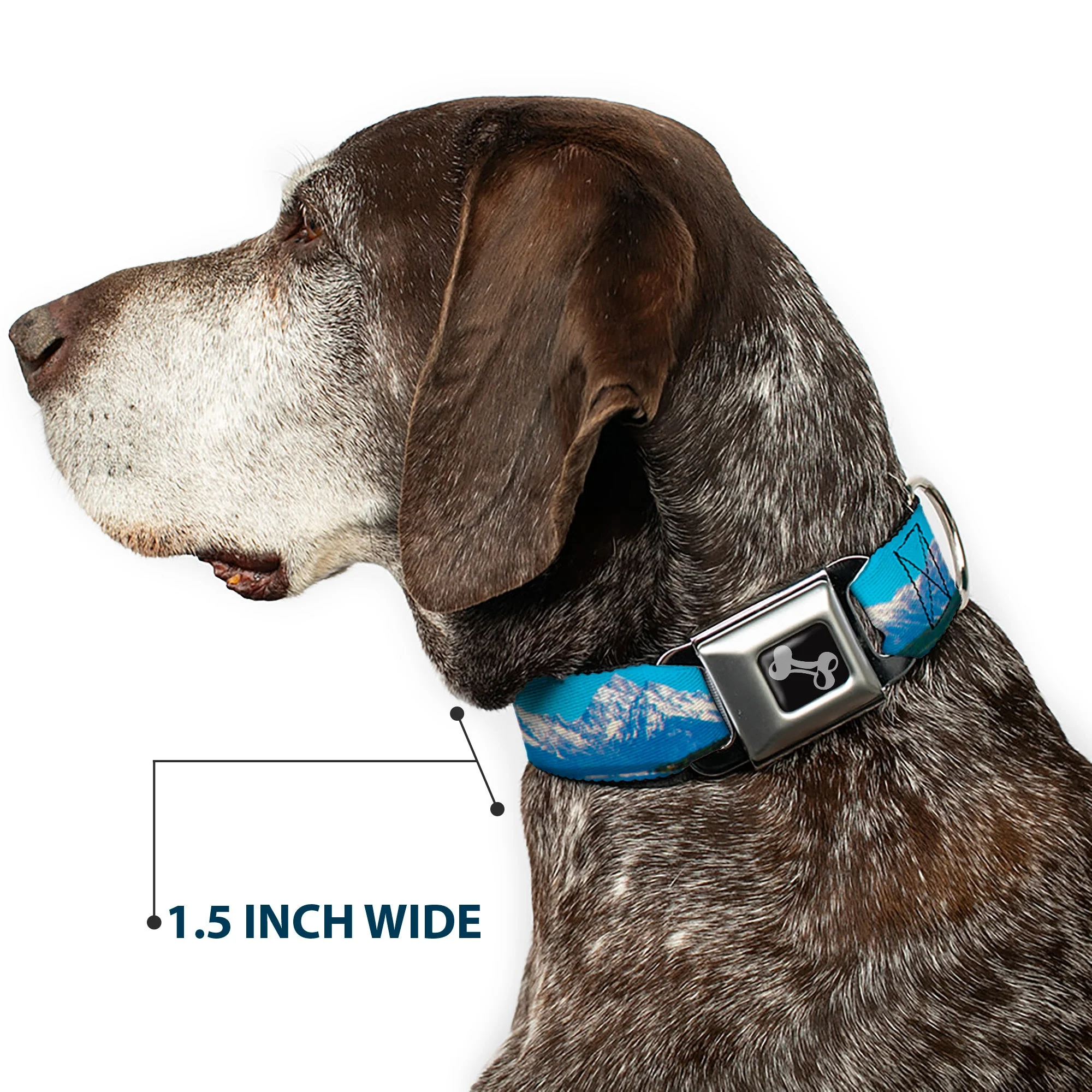 Dog Bone Seatbelt Buckle Collar - Landscape Snowy Mountains - Image 7