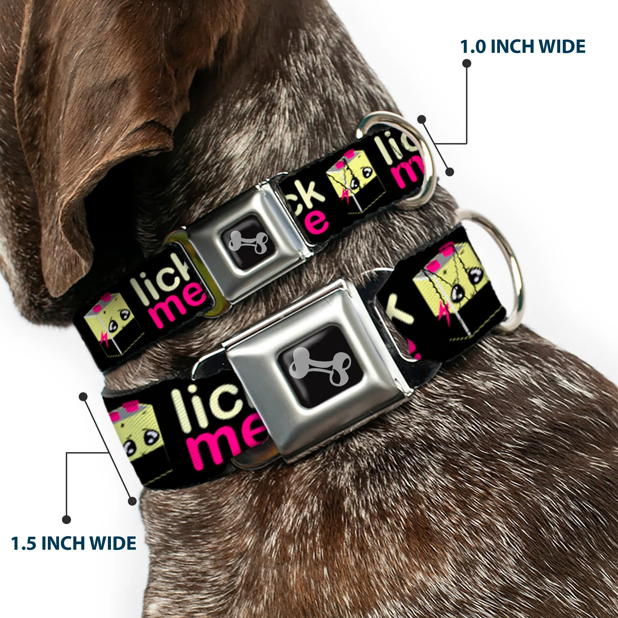 Dog Bone Seatbelt Buckle Collar - LICK ME Battery Cartoon - Image 2
