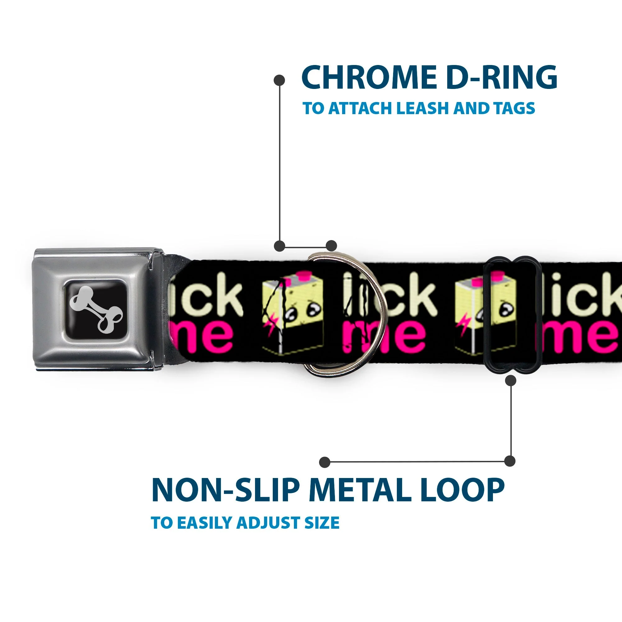 Dog Bone Seatbelt Buckle Collar - LICK ME Battery Cartoon - Image 5