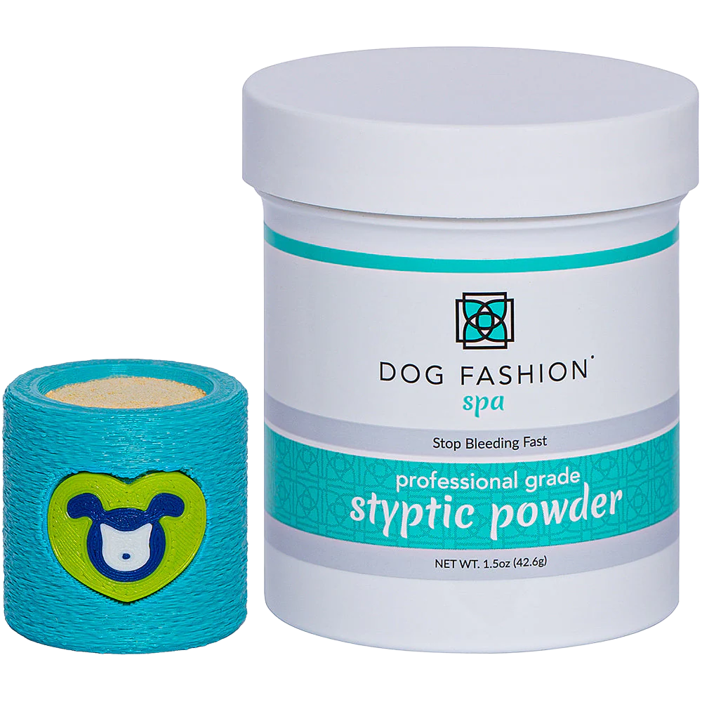 Styptic Powder with Free Holder Cyan by Dog Fashion Spa