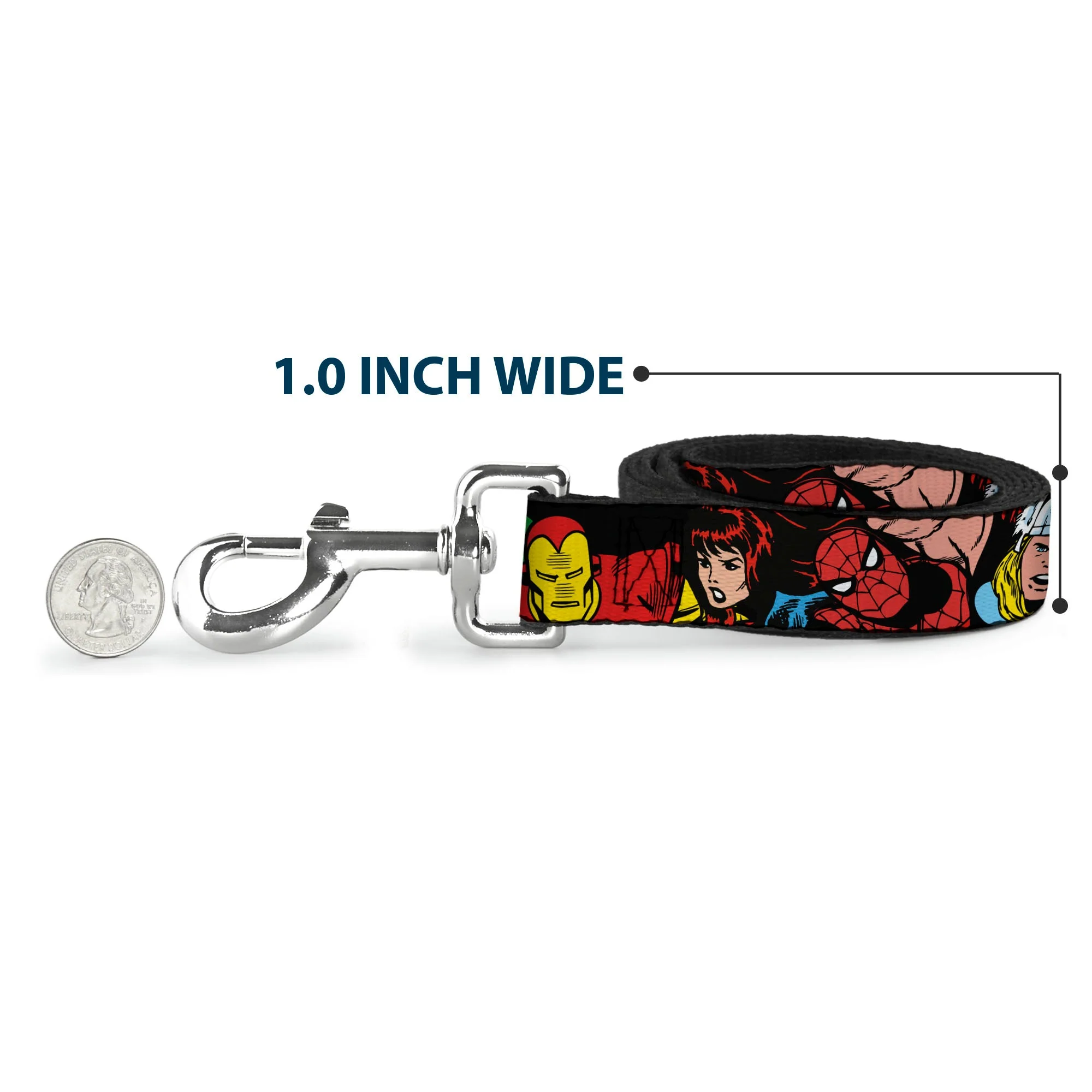 Dog Leash - 5-Marvel Characters Black - Image 5
