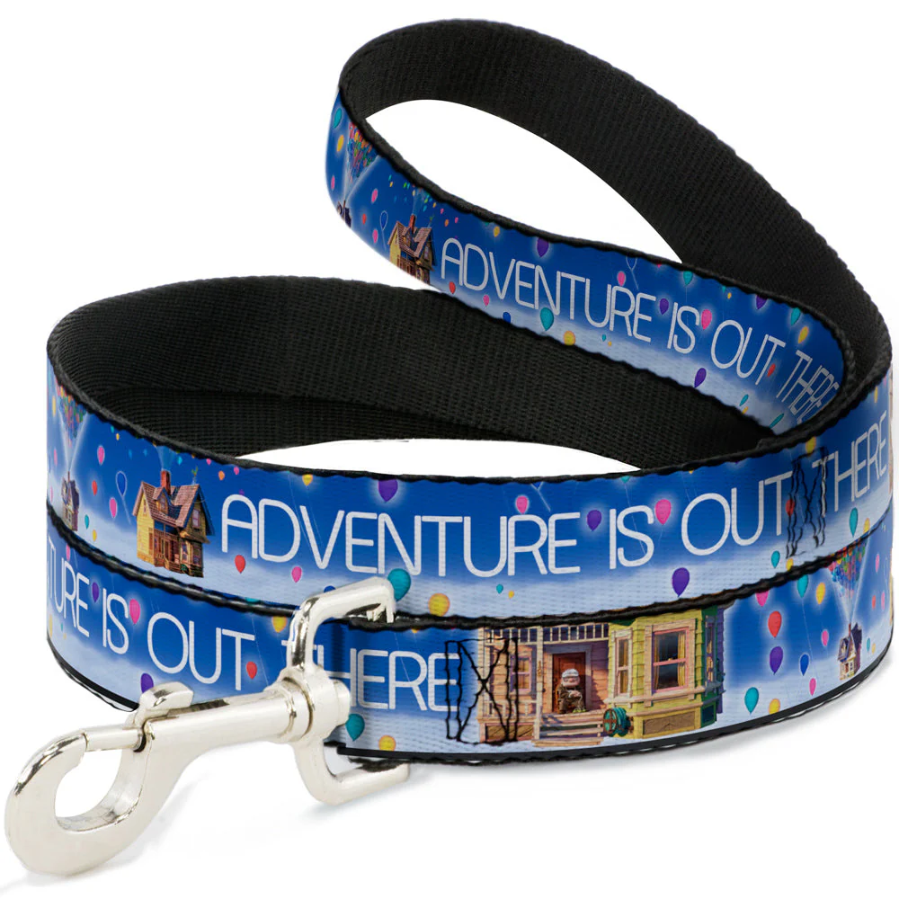 Dog Leash - ADVENTURE IS OUT THERE/Carl on Porch/Flying House/Balloons Blues/White/Multi Color