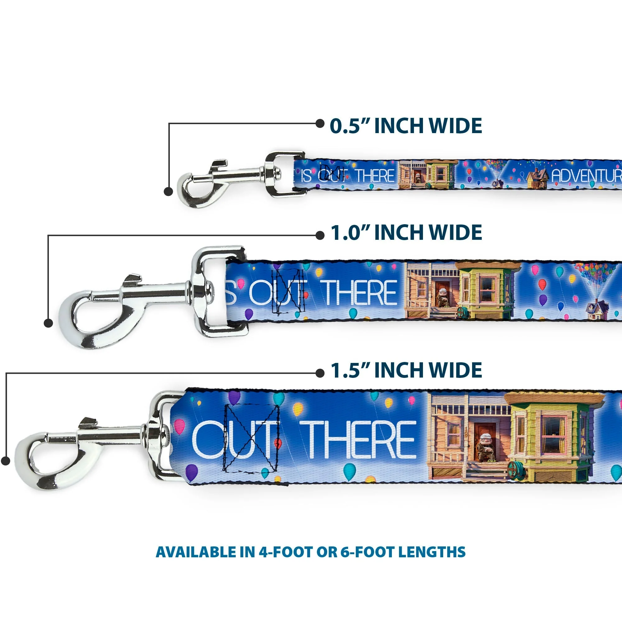 Dog Leash - ADVENTURE IS OUT THERE/Carl on Porch/Flying House/Balloons Blues/White/Multi Color - Image 3