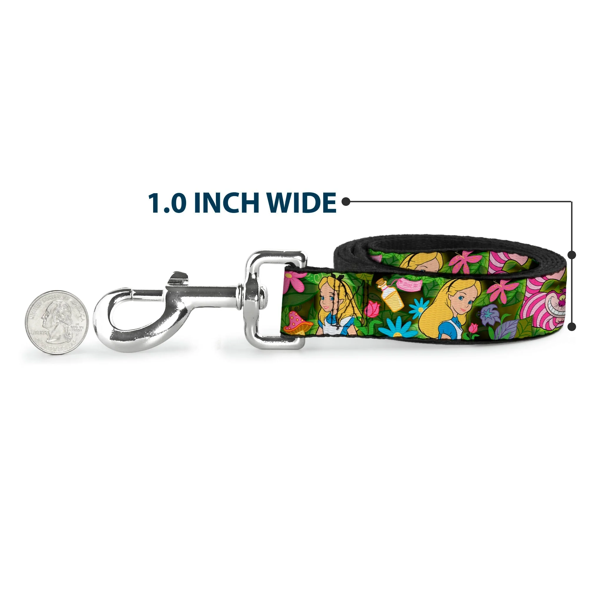 Dog Leash - Alice & Cheshire Cat Poses/Flowers - Image 5