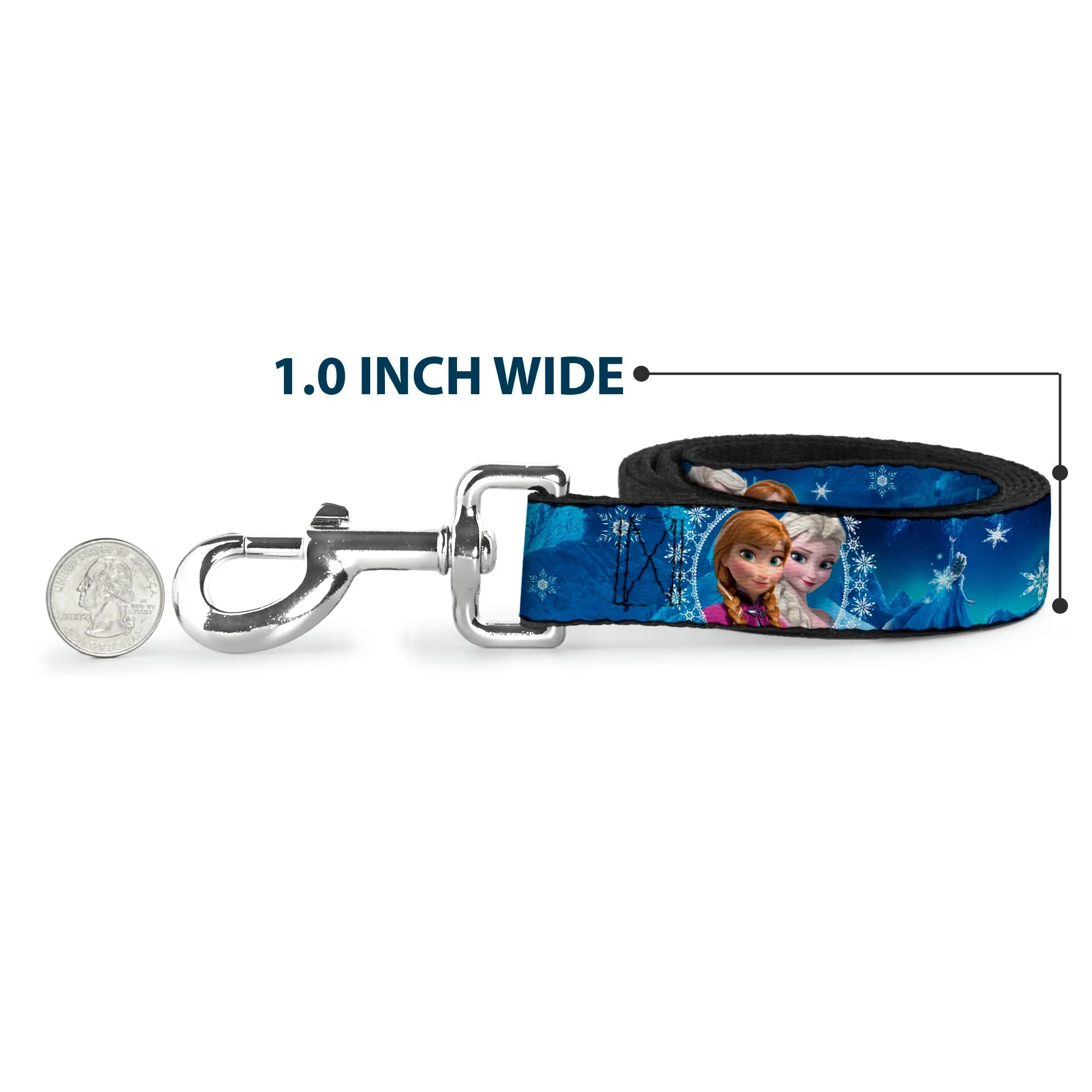 Dog Leash - Anna & Elsa Poses/Castle & Mountains Blues - Image 5