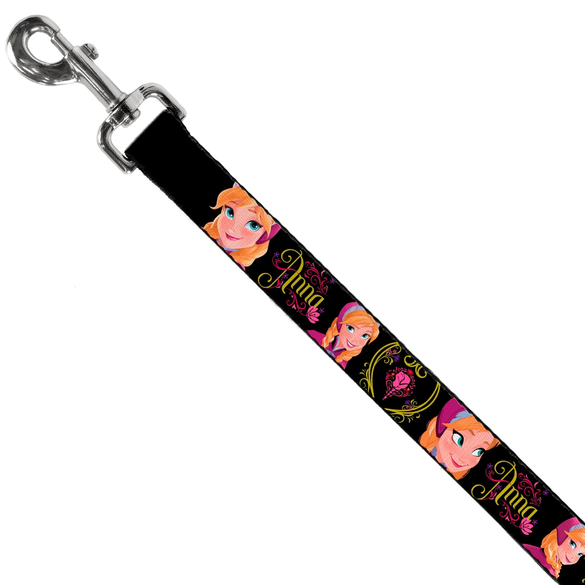 Dog Leash - ANNA Poses/Anna Monogram Heart Cameo Pinks/Yellow - Image 2