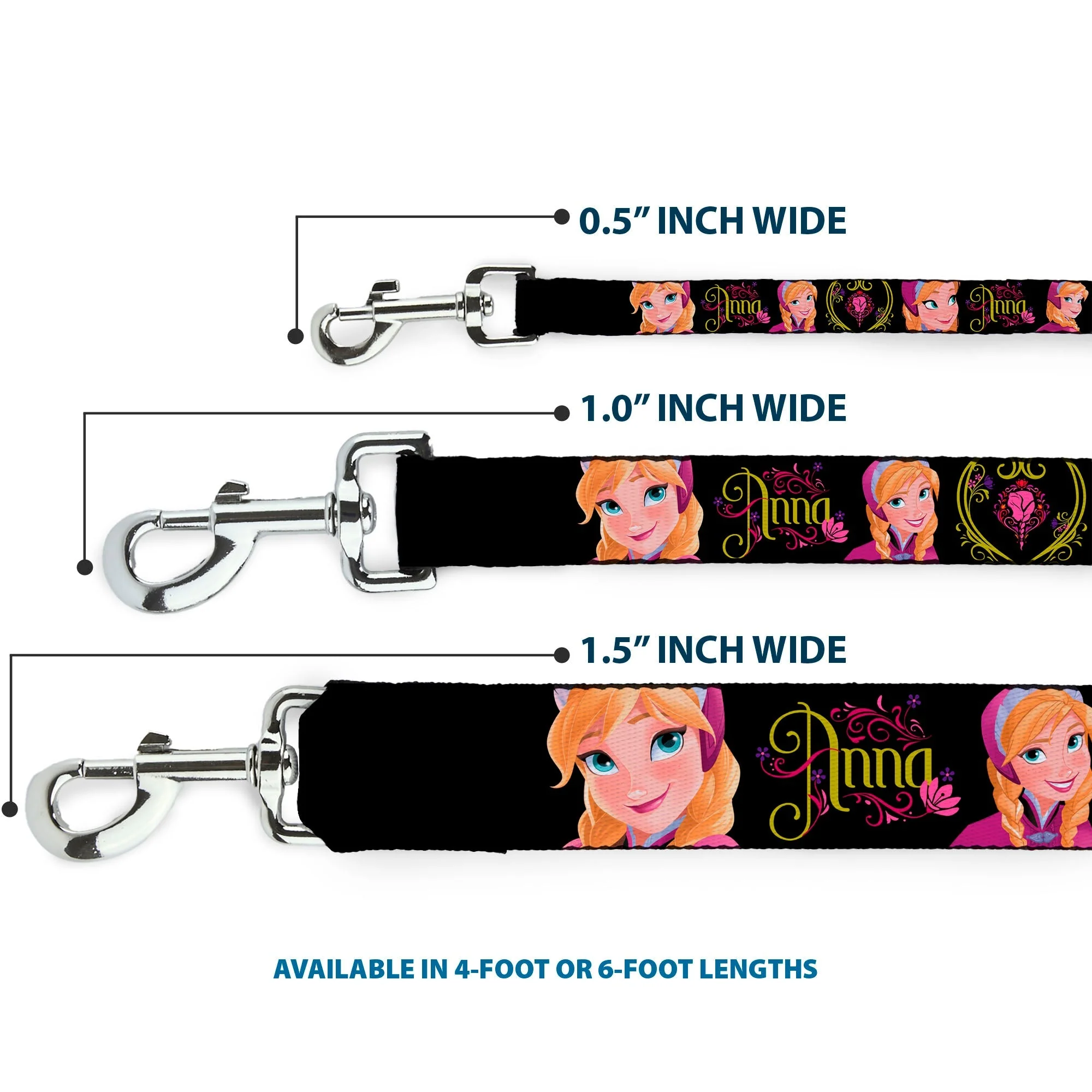 Dog Leash - ANNA Poses/Anna Monogram Heart Cameo Pinks/Yellow - Image 3