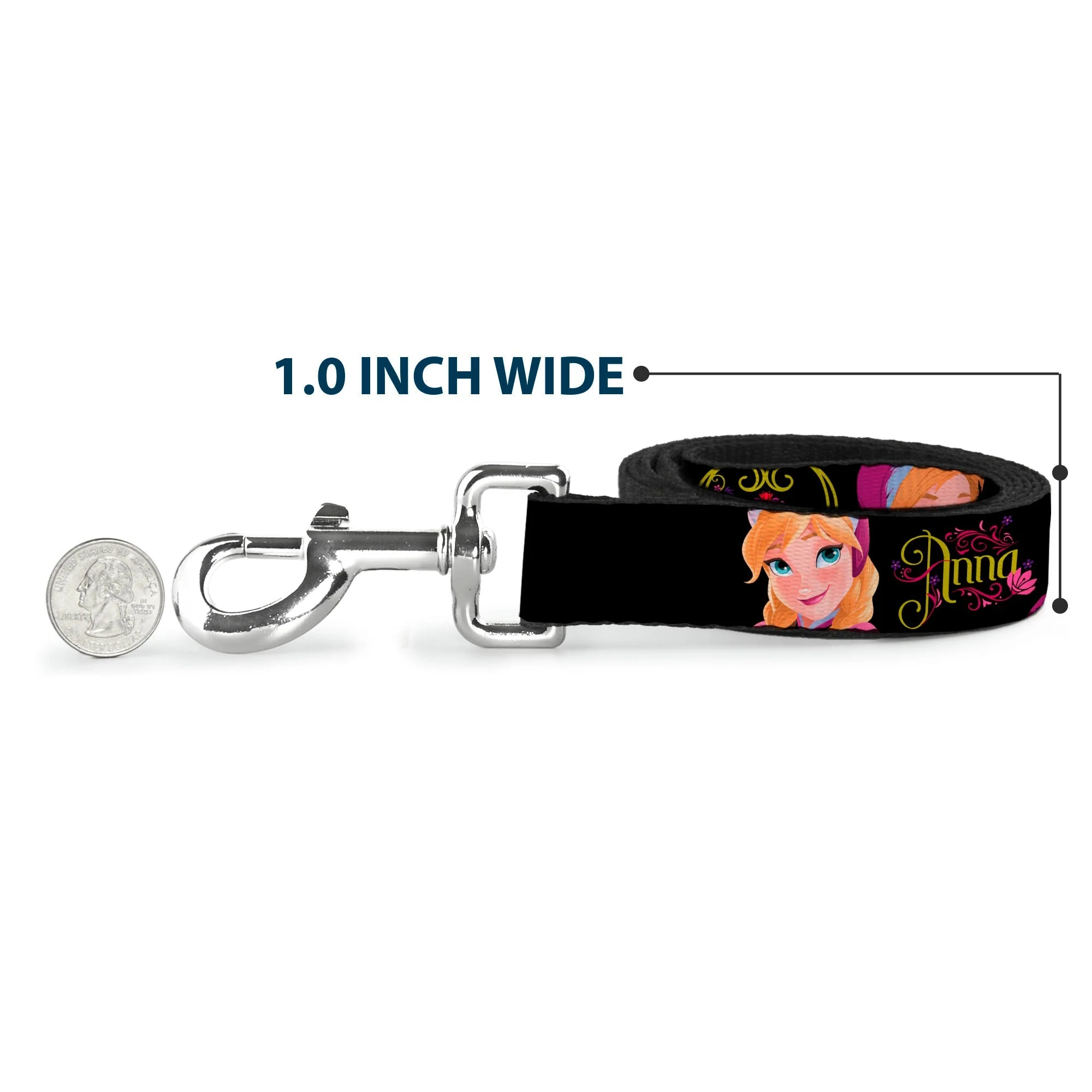 Dog Leash - ANNA Poses/Anna Monogram Heart Cameo Pinks/Yellow - Image 5