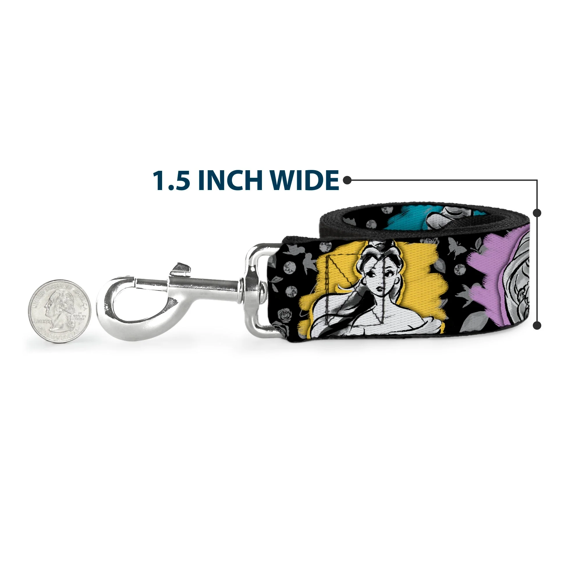 Dog Leash - ANNA Poses/Anna Monogram Heart Cameo Pinks/Yellow - Image 6