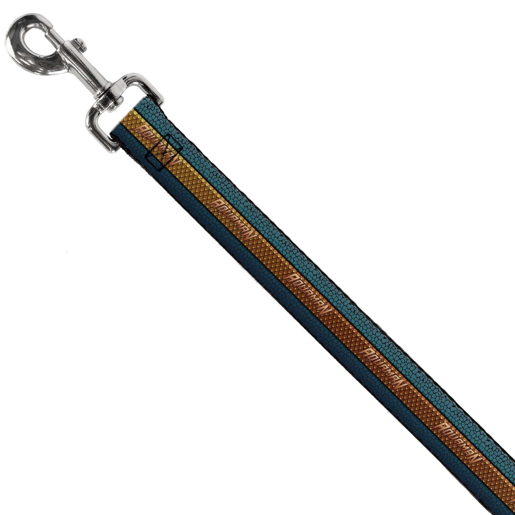 Dog Leash - AQUAMAN Scales Stripe Blues/Golds - Image 2